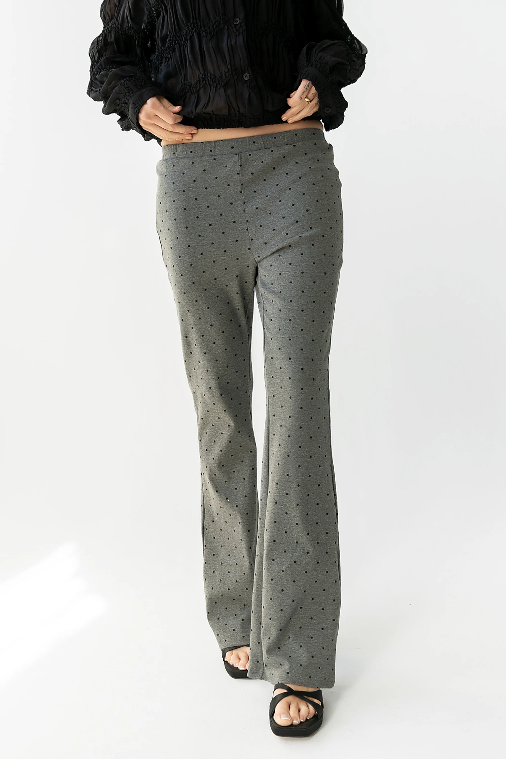 Chloe Polka Dot Pants in Charcoal - FINAL SALE - Image 5