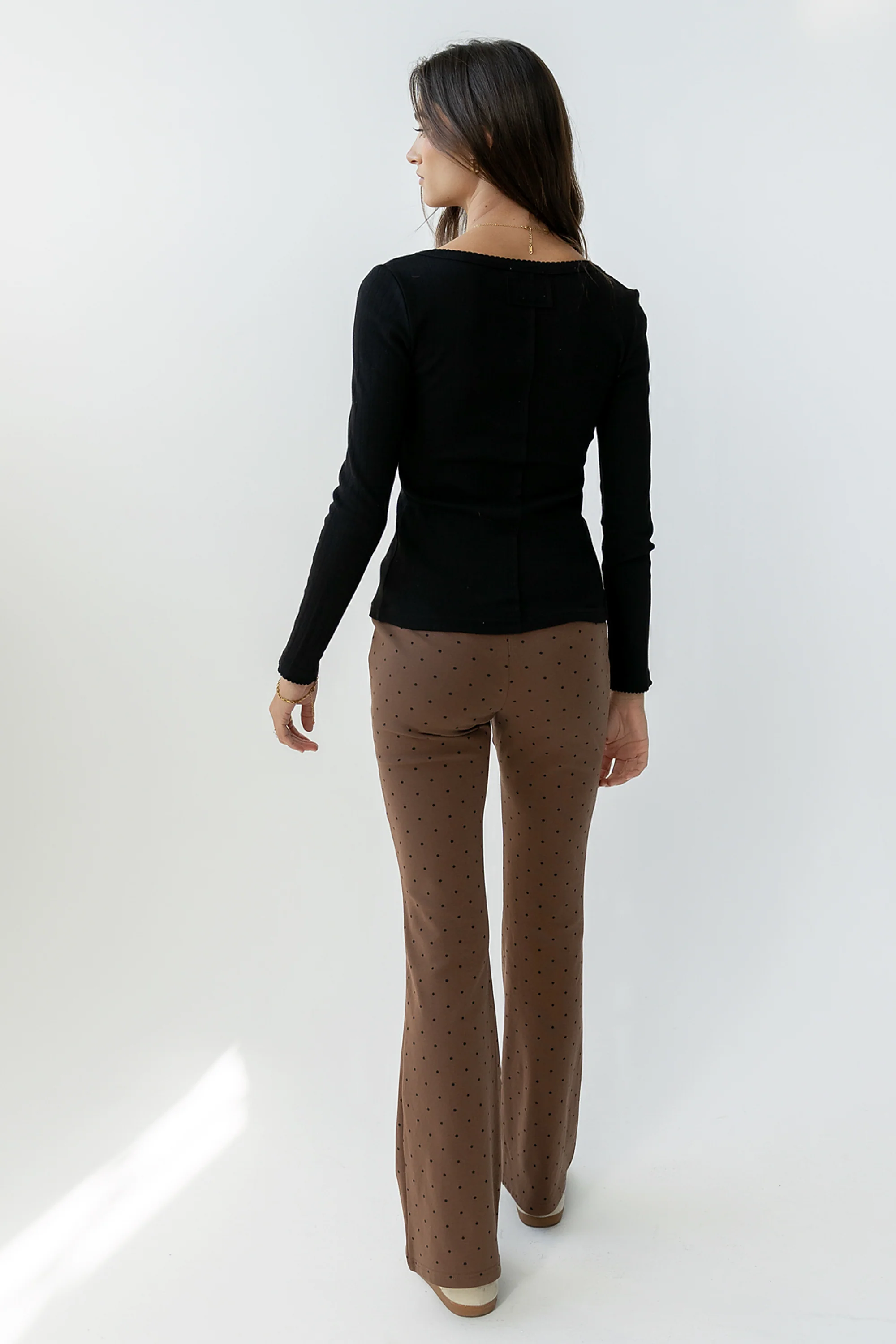 Chloe Polka Dot Pants in Brown - FINAL SALE - Image 3