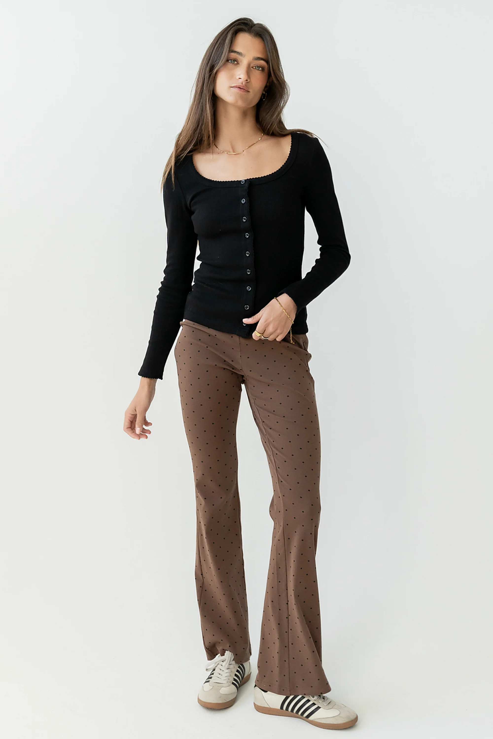 Chloe Polka Dot Pants in Brown - FINAL SALE - Image 4