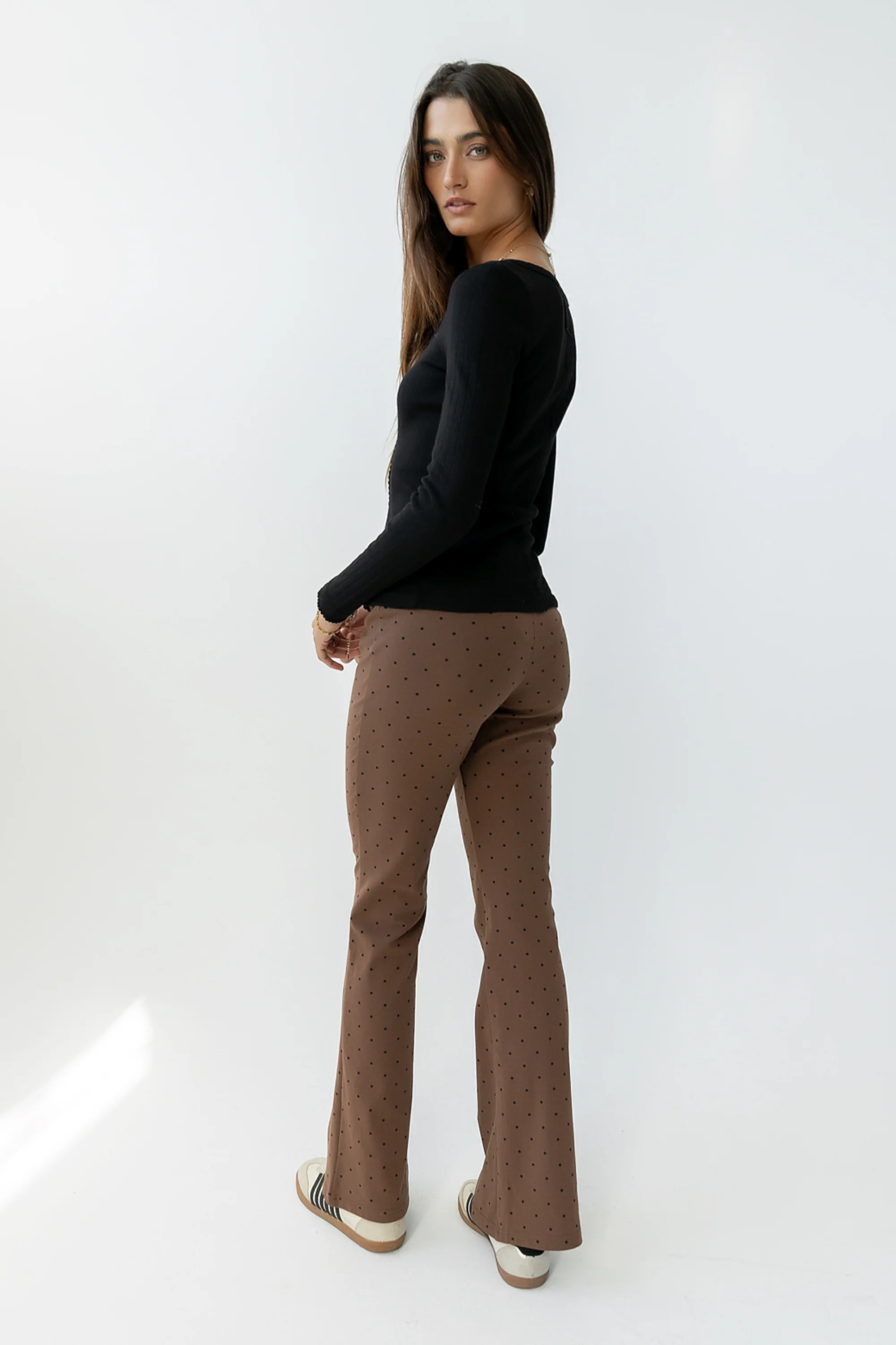 Chloe Polka Dot Pants in Brown - FINAL SALE - Image 7