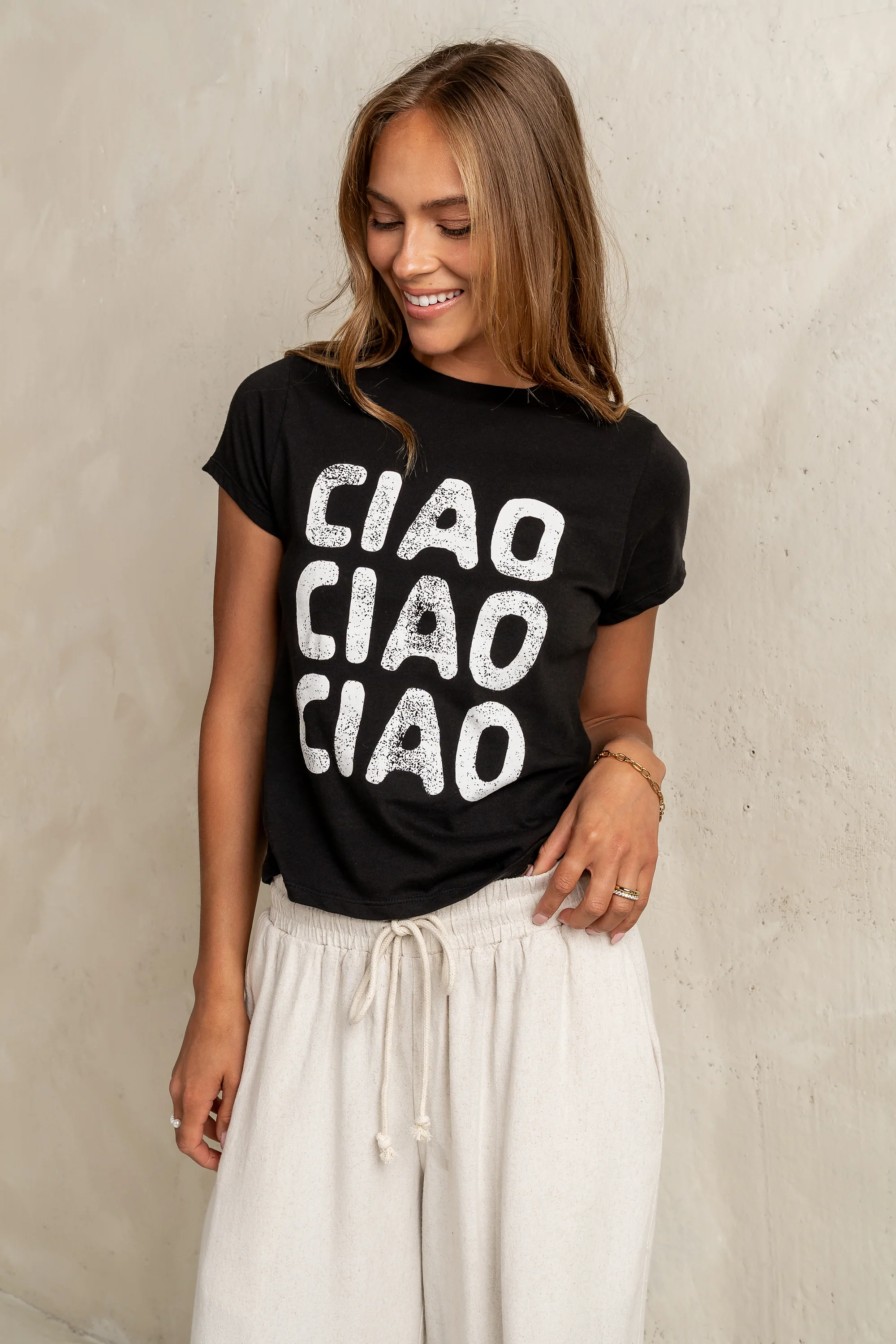 Ciao Graphic Tee in Black - FINAL SALE - Image 3