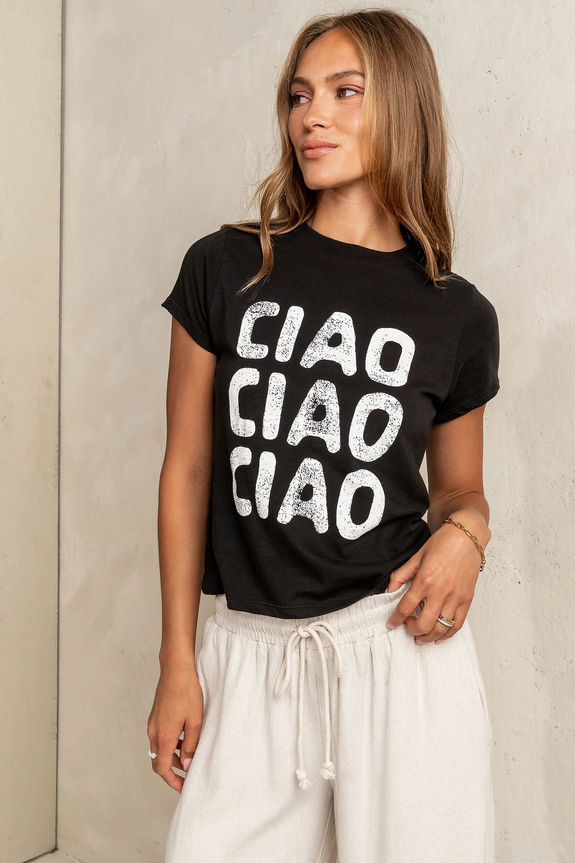Ciao Graphic Tee in Black - FINAL SALE - Image 5
