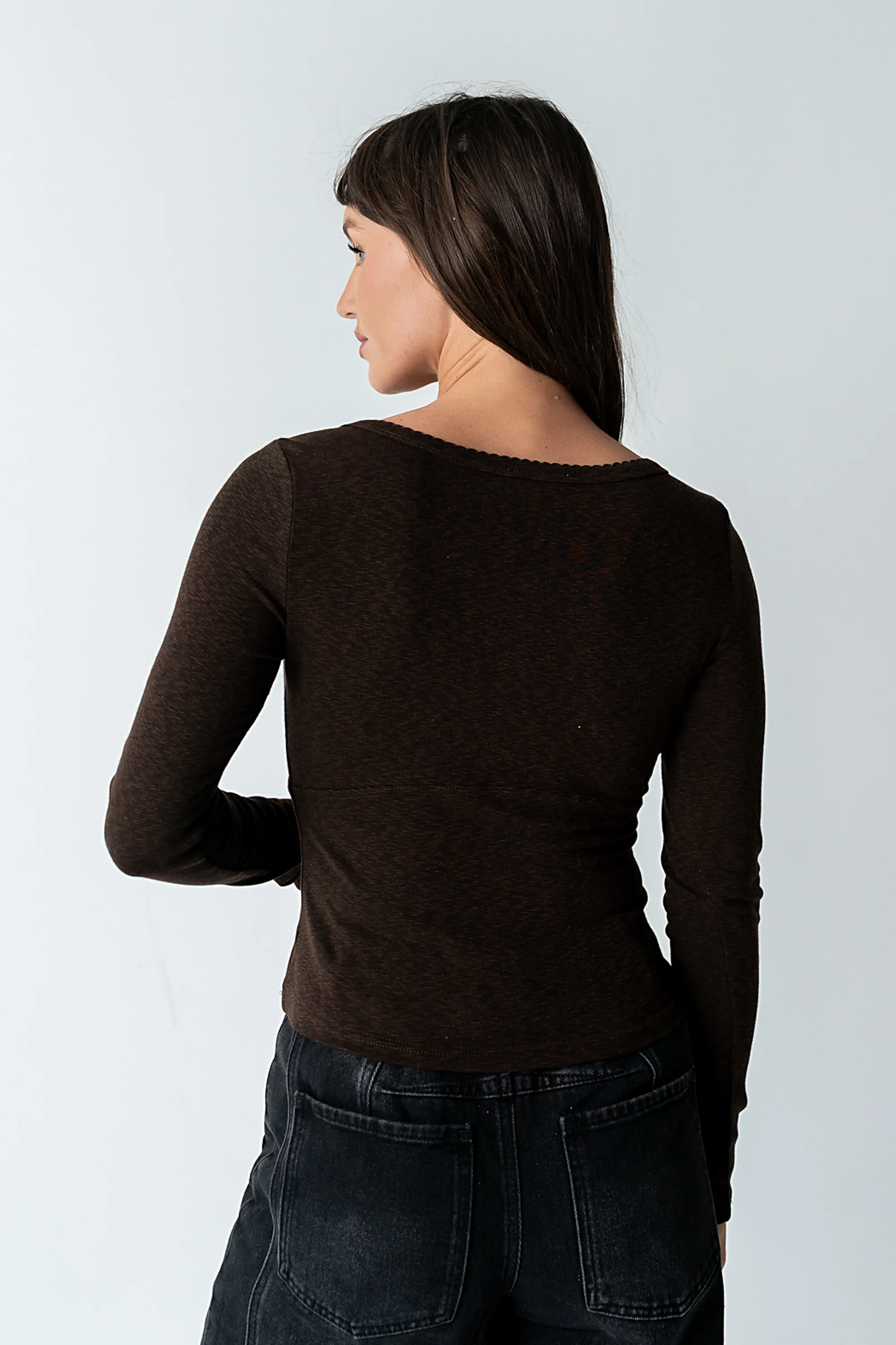 Cierra Knit Top in Brown - Image 5