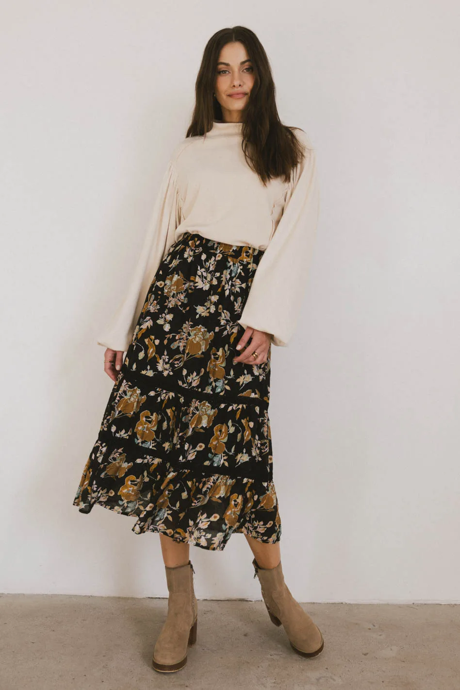 Cindie Tiered Midi Skirt - FINAL SALE - Image 3