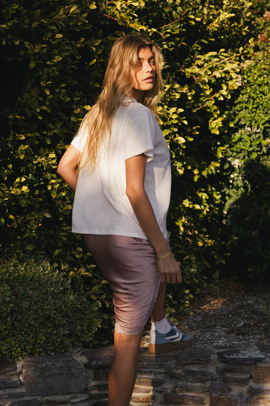 Citrus Embroidered Tee in Blue - Image 9