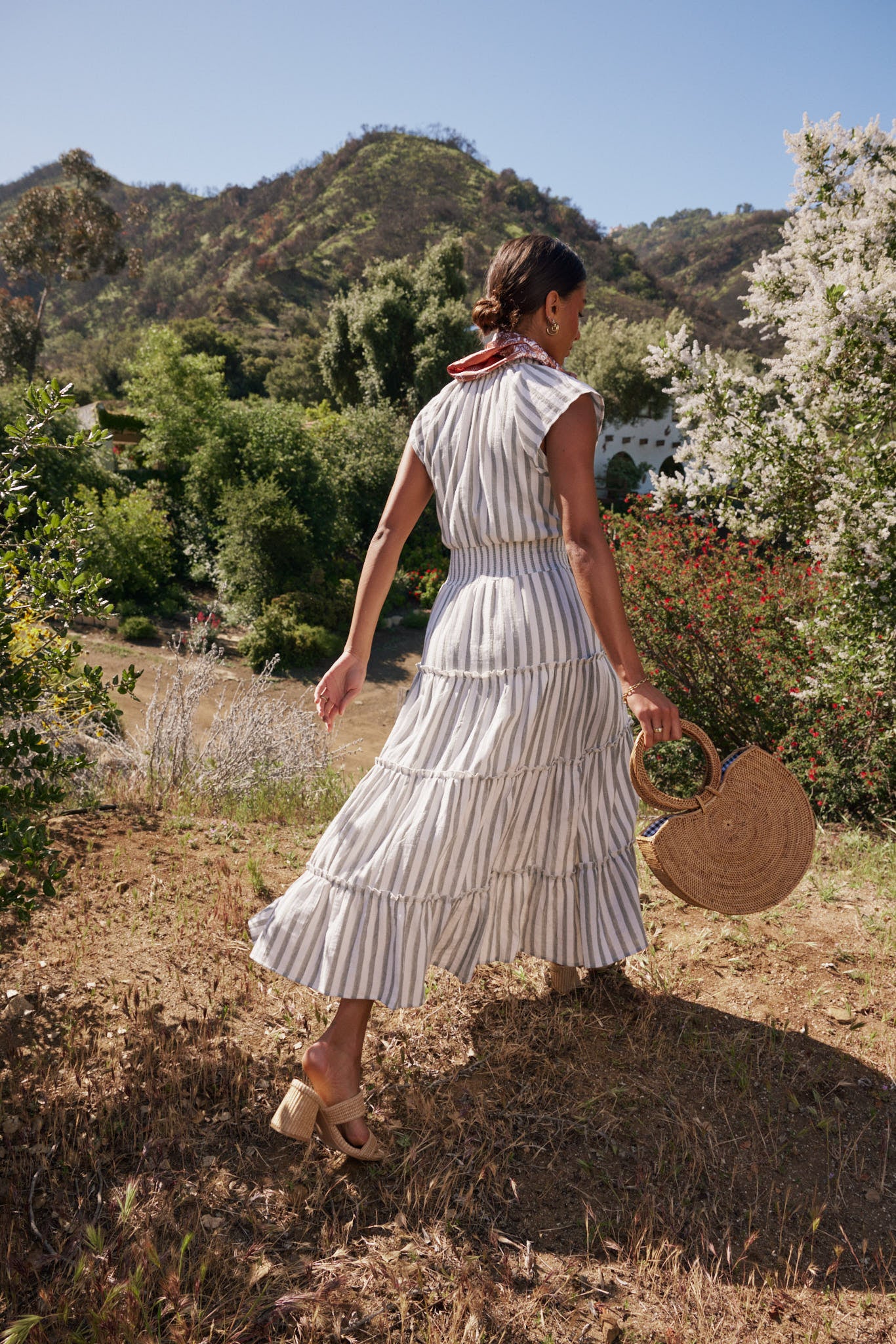 Claire Striped Maxi Dress in Indigo - Image 6