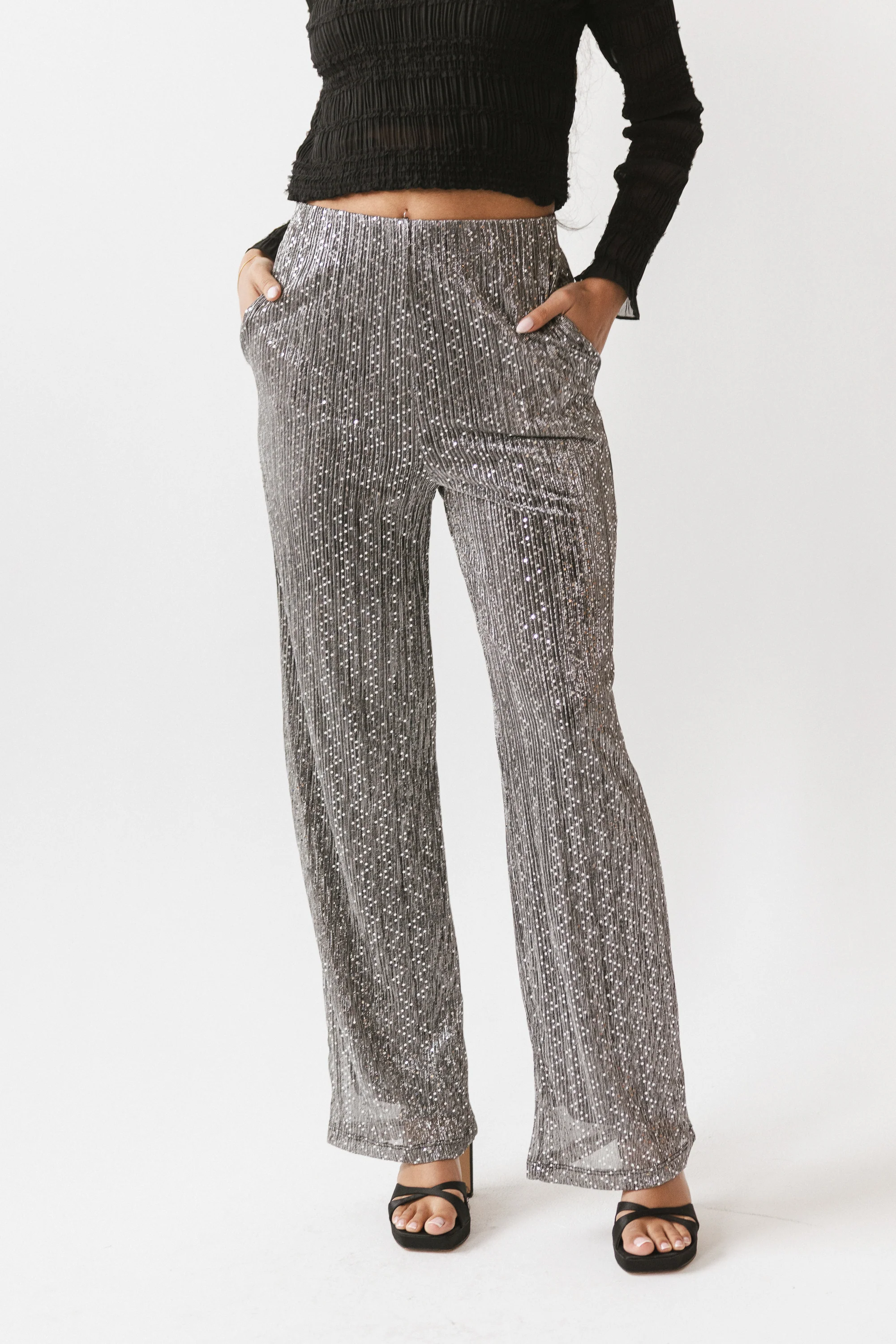 Clara Sparkly Wide Leg Pants - FINAL SALE - Image 2
