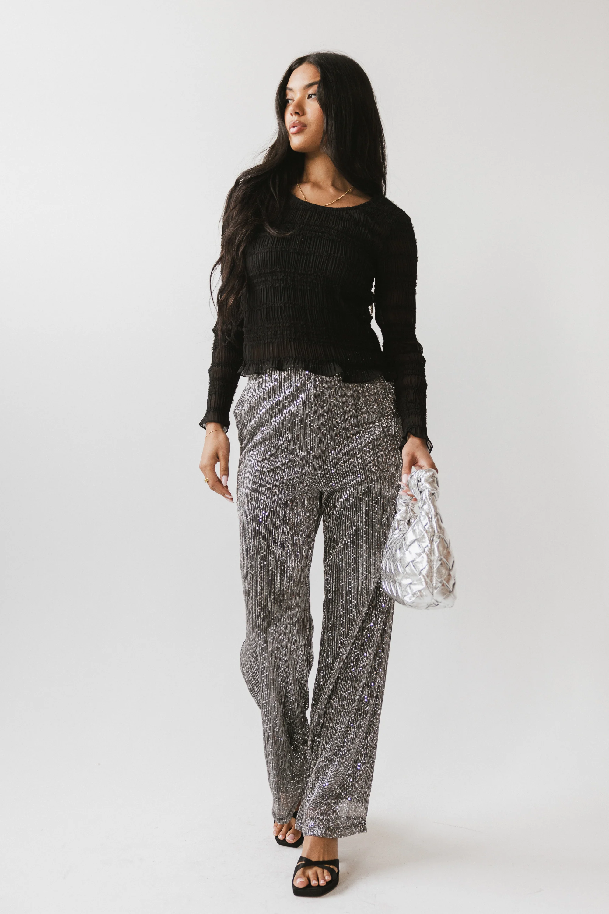 Clara Sparkly Wide Leg Pants - FINAL SALE - Image 3