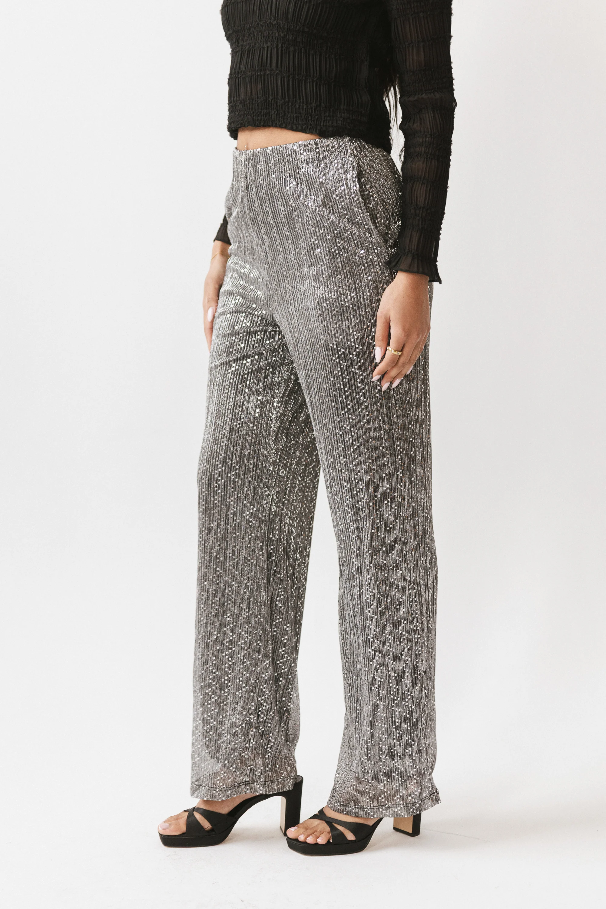 Clara Sparkly Wide Leg Pants - FINAL SALE - Image 4