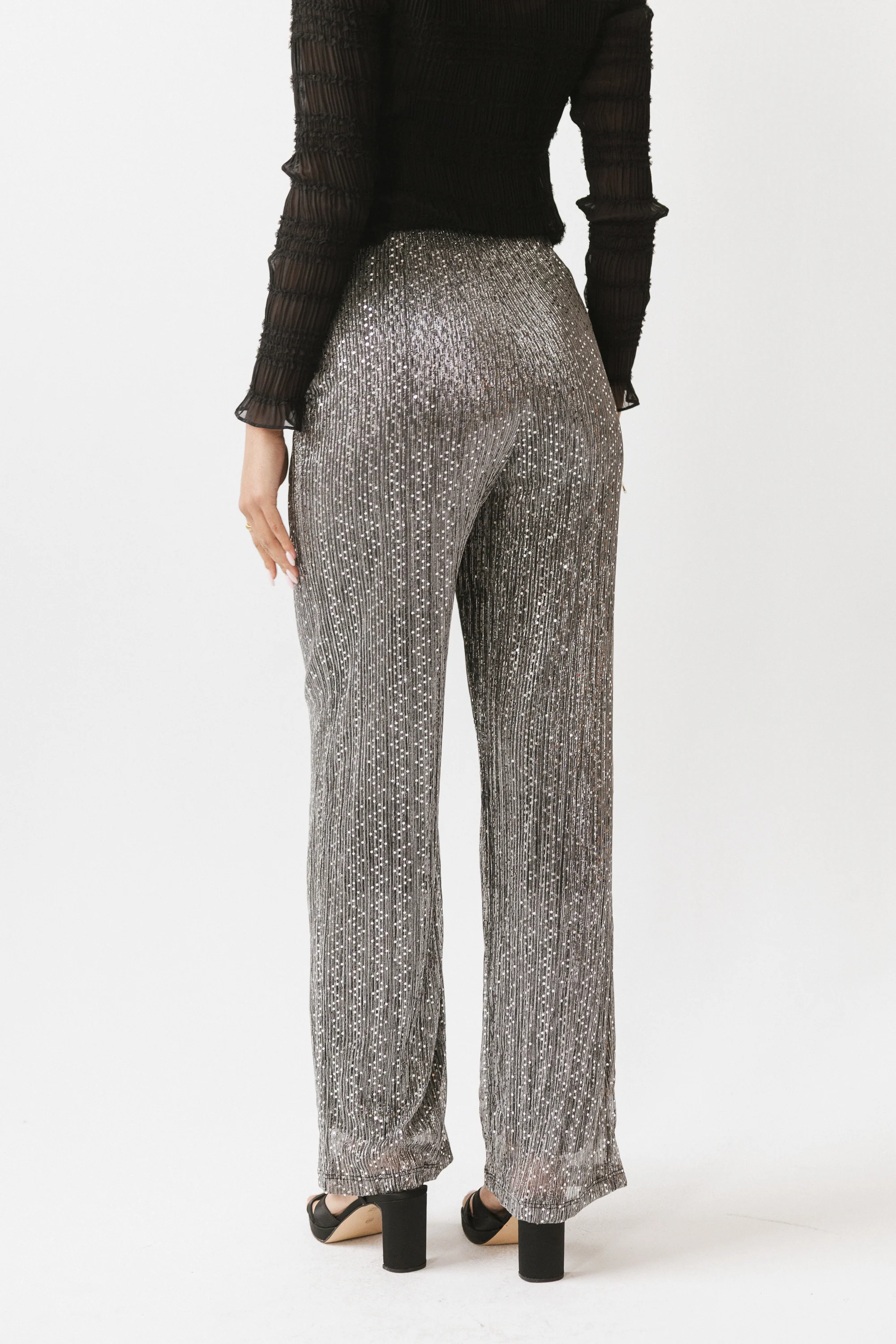Clara Sparkly Wide Leg Pants - FINAL SALE - Image 5