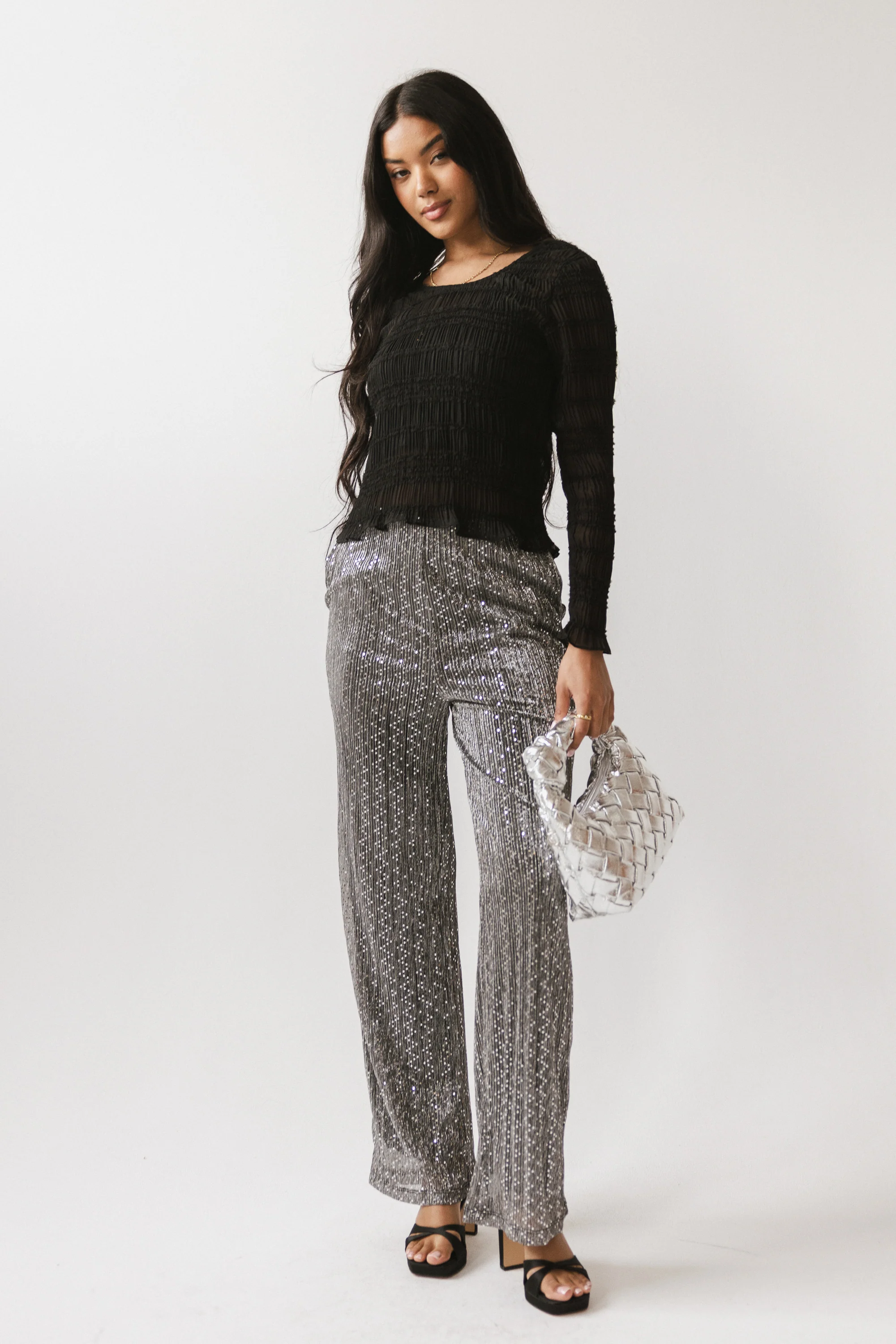 Clara Sparkly Wide Leg Pants - FINAL SALE - Image 7