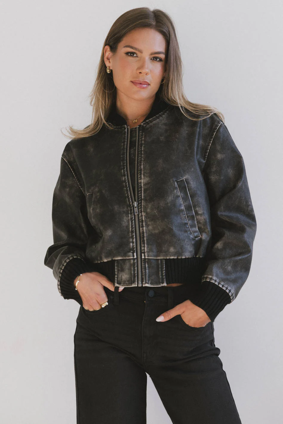 Clarissa Bomber Jacket in Black - FINAL SALE - Image 2