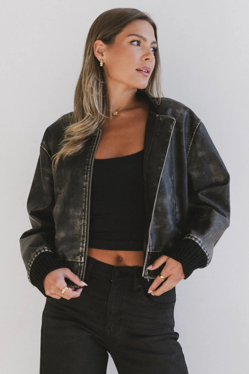 Clarissa Bomber Jacket in Black - FINAL SALE - Image 5