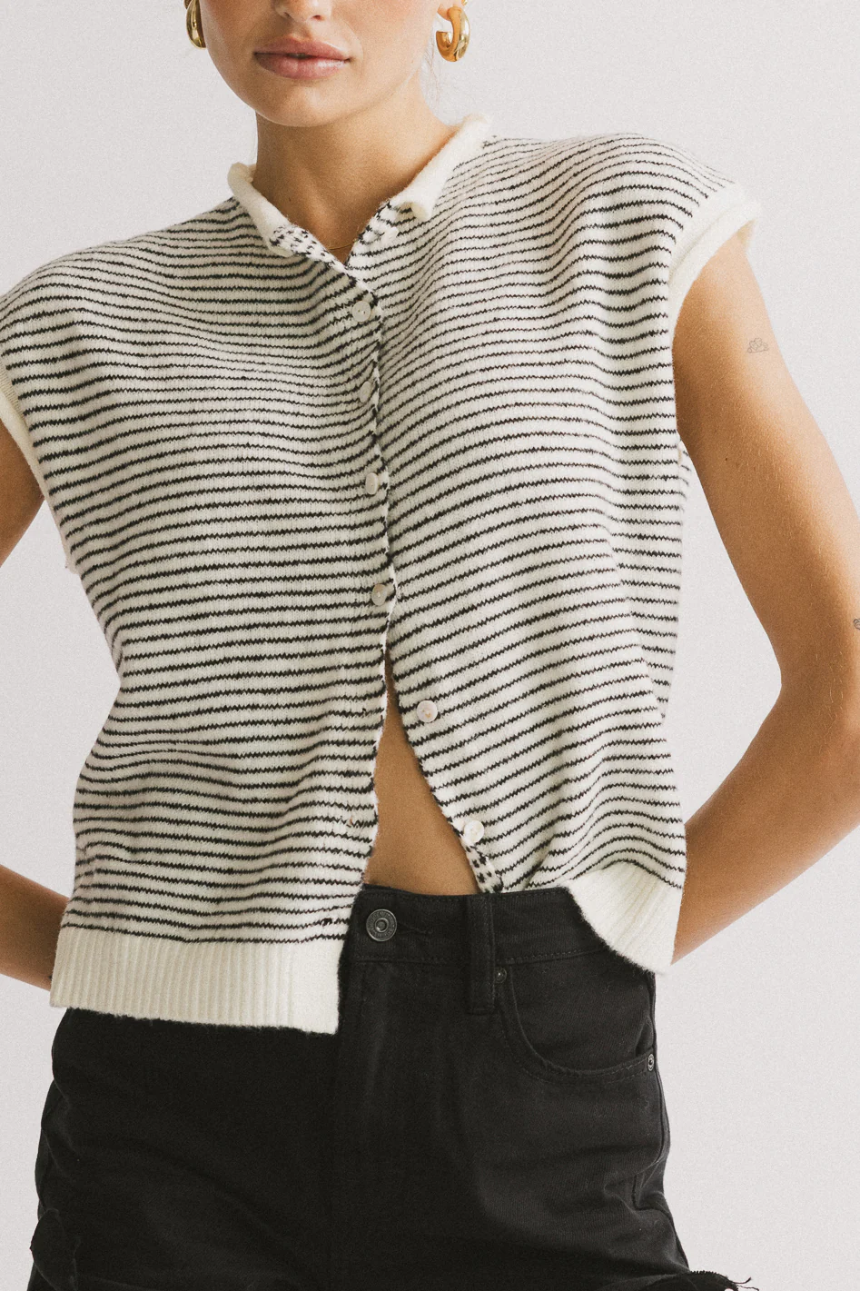 Clark Cardigan in White - FINAL SALE - Image 6