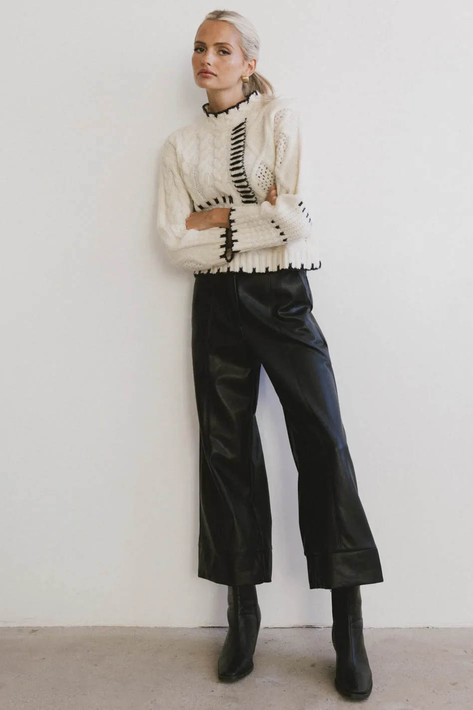 Cloe Cable Knit Sweater - FINAL SALE - Image 3