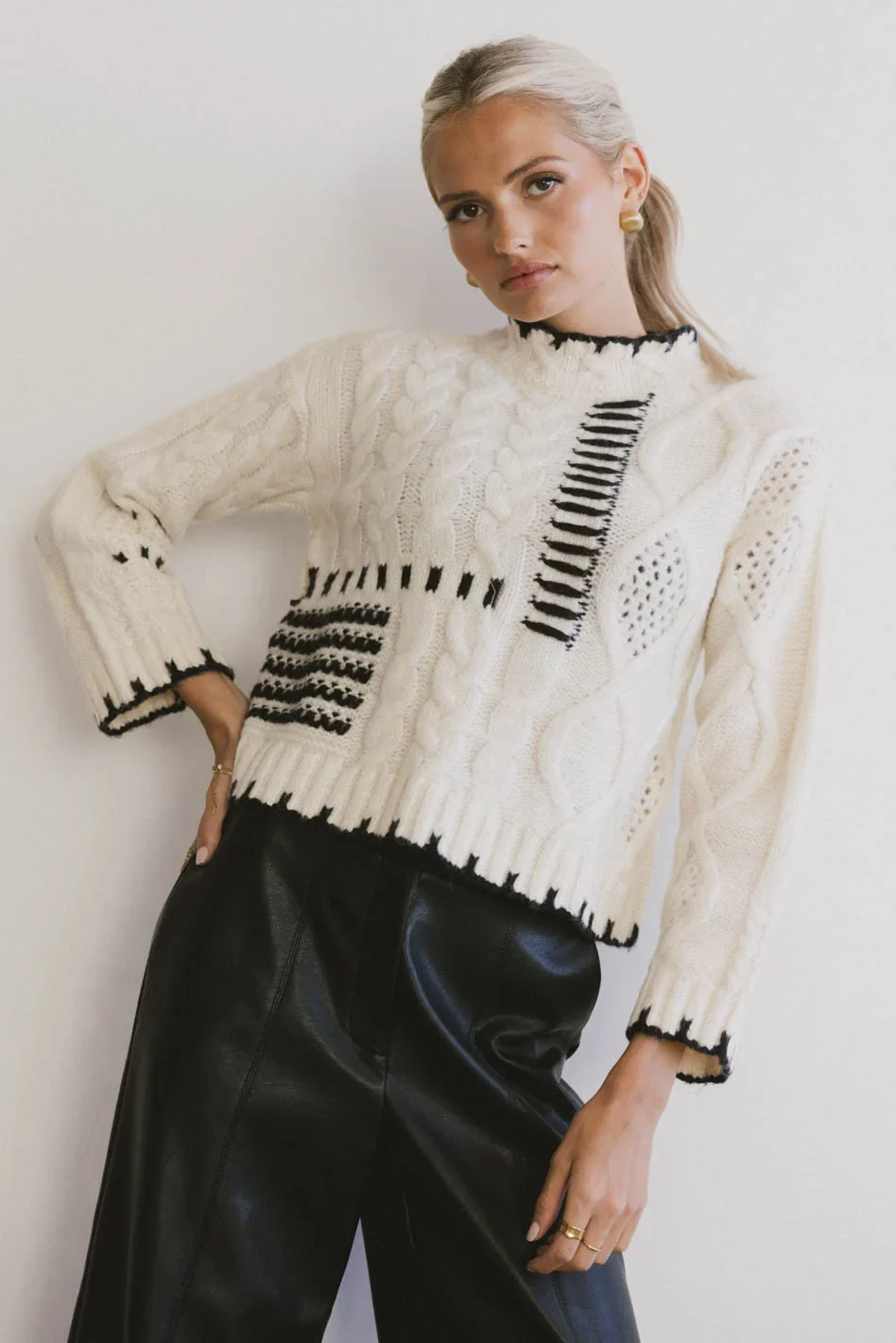 Cloe Cable Knit Sweater - FINAL SALE - Image 4