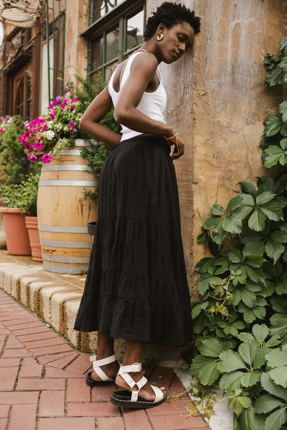 Cody Ann Tiered Skirt in Black - Image 3