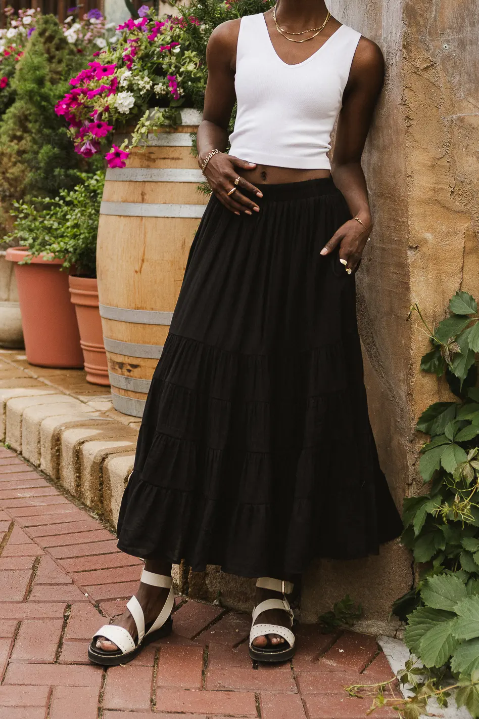 Cody Ann Tiered Skirt in Black - Image 4
