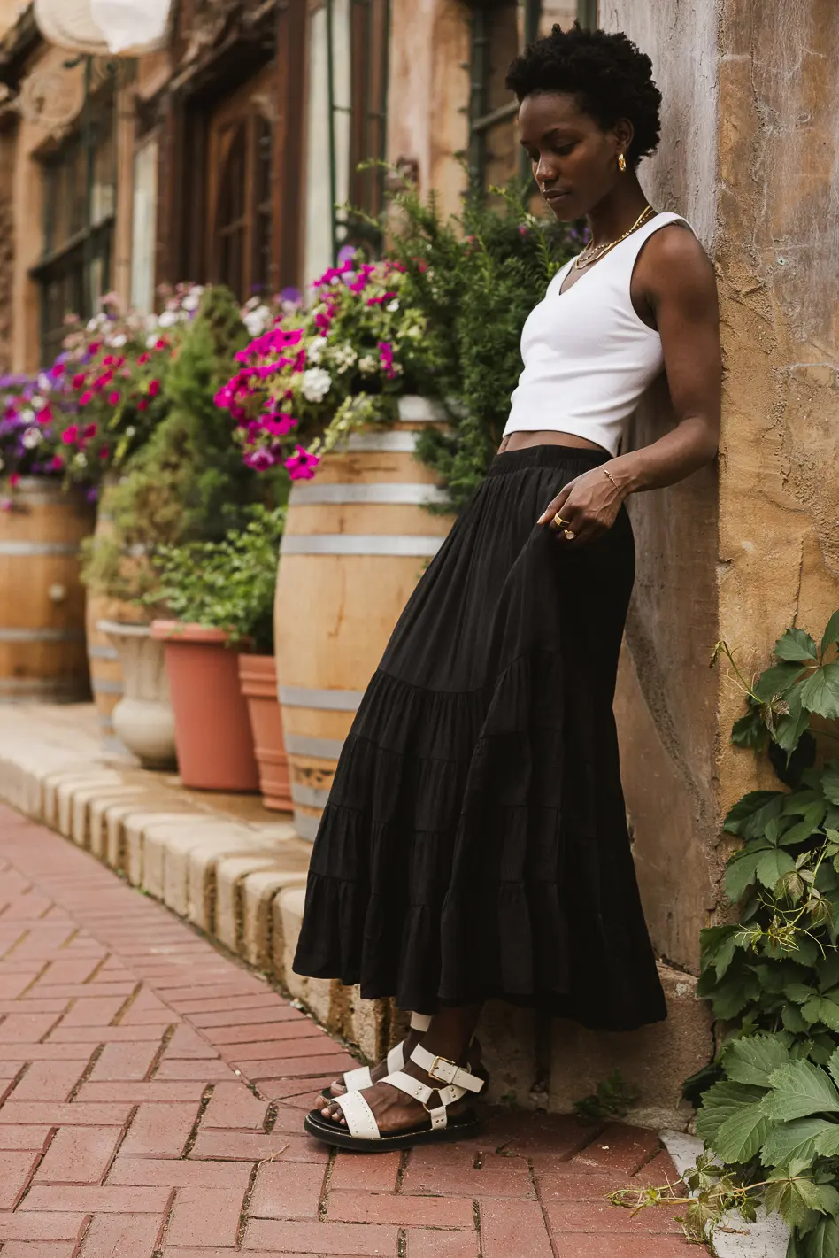 Cody Ann Tiered Skirt in Black - Image 5