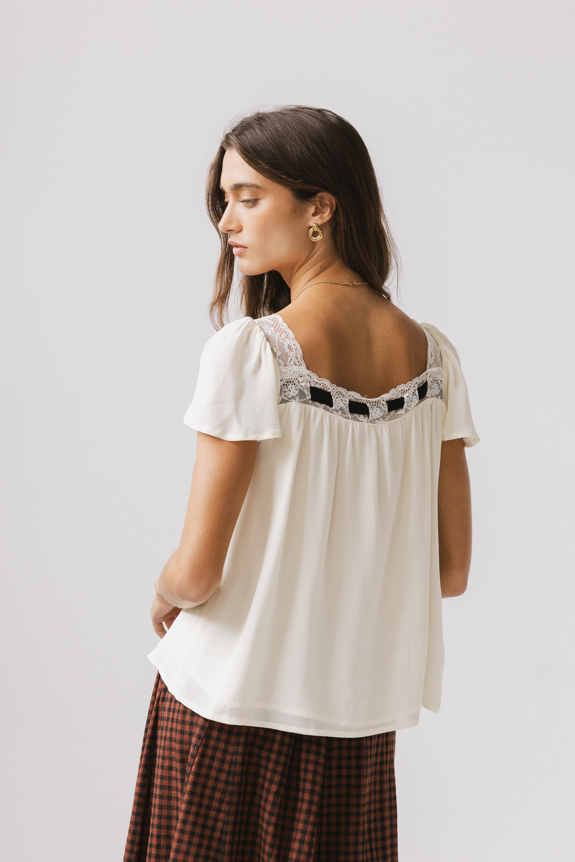 Cohen Bow Blouse in Off White - FINAL SALE - Image 5
