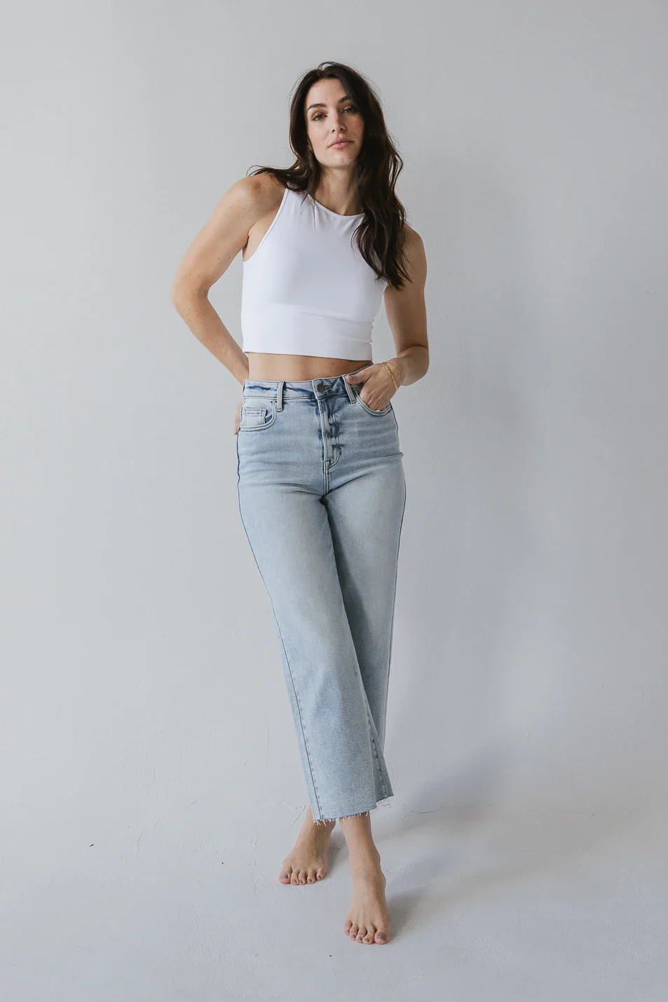 Colette Wide Leg Jeans in Light Wash - Image 10
