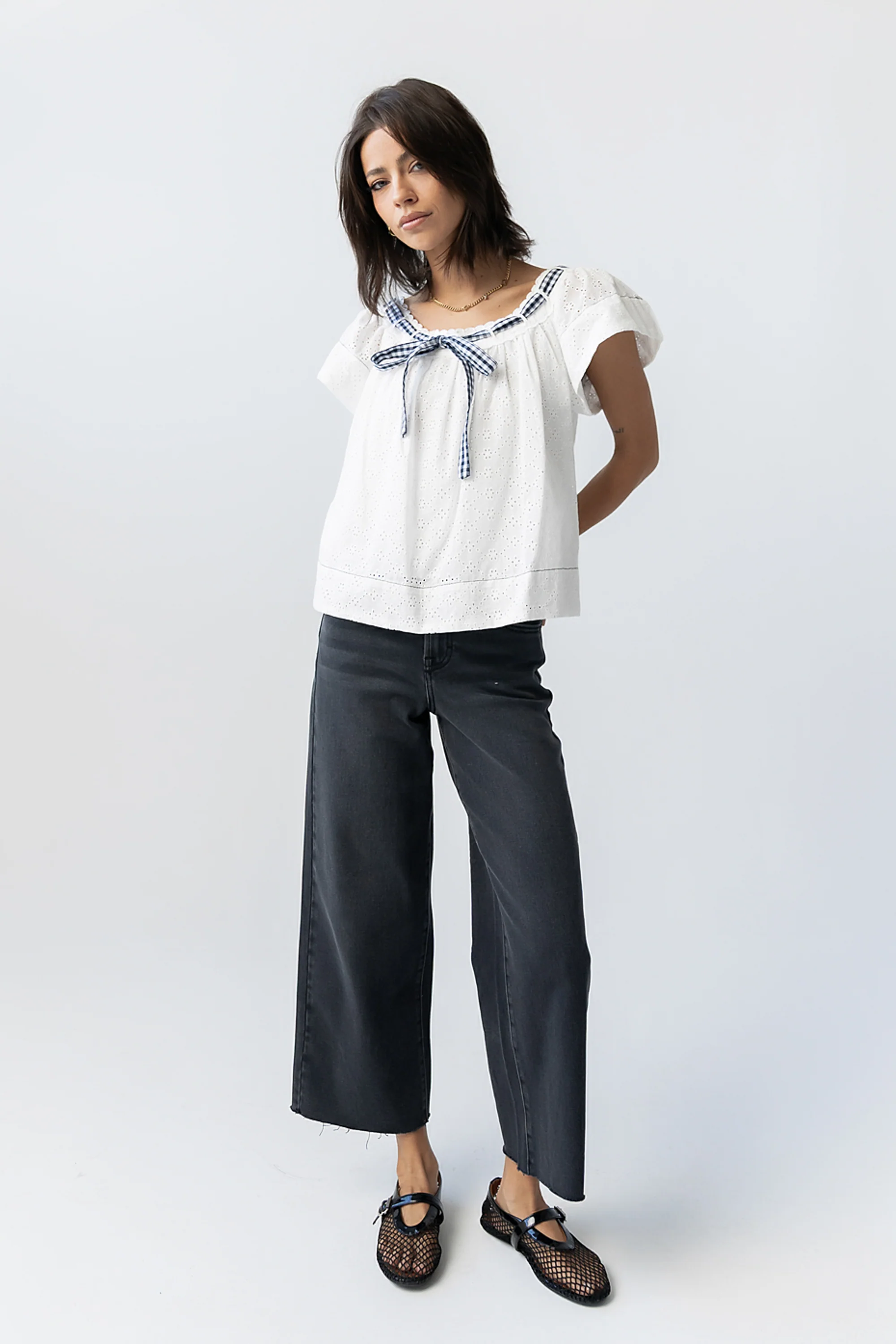 Colette Wide Leg Jeans in Faded Black - Image 3