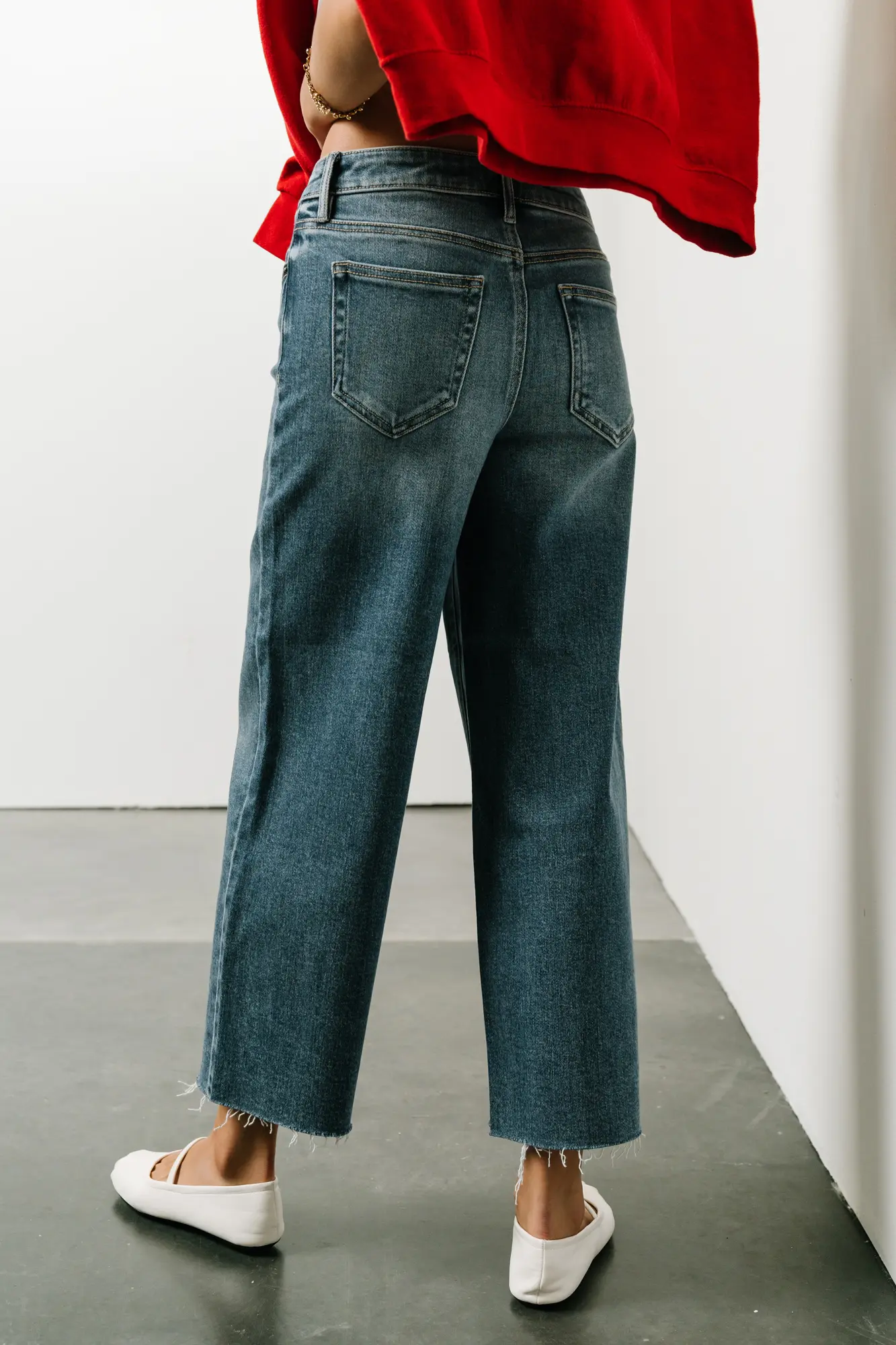 Colette Wide Leg Jeans in Medium Wash - FINAL SALE - Image 3