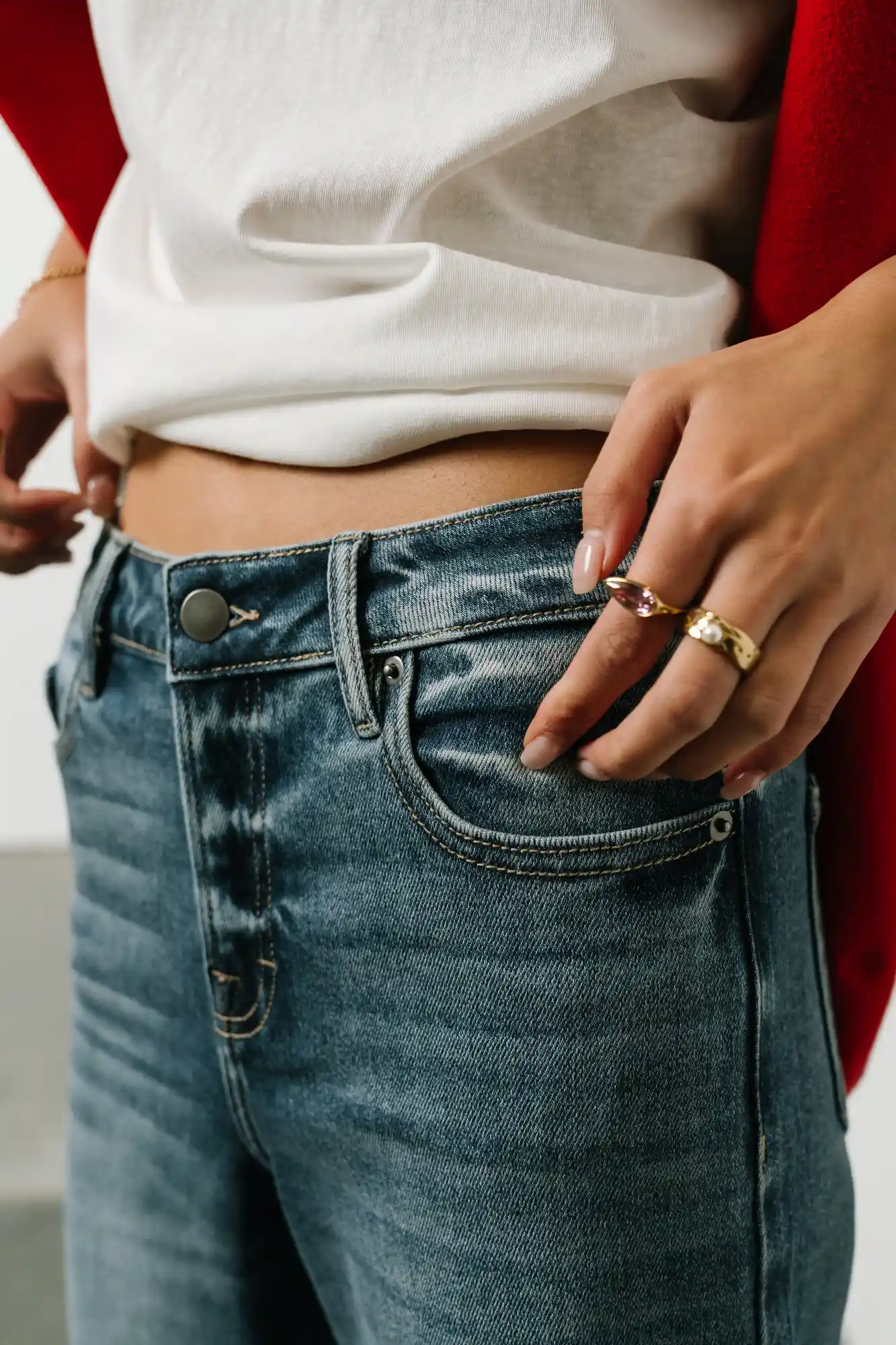 Colette Wide Leg Jeans in Medium Wash - FINAL SALE - Image 4