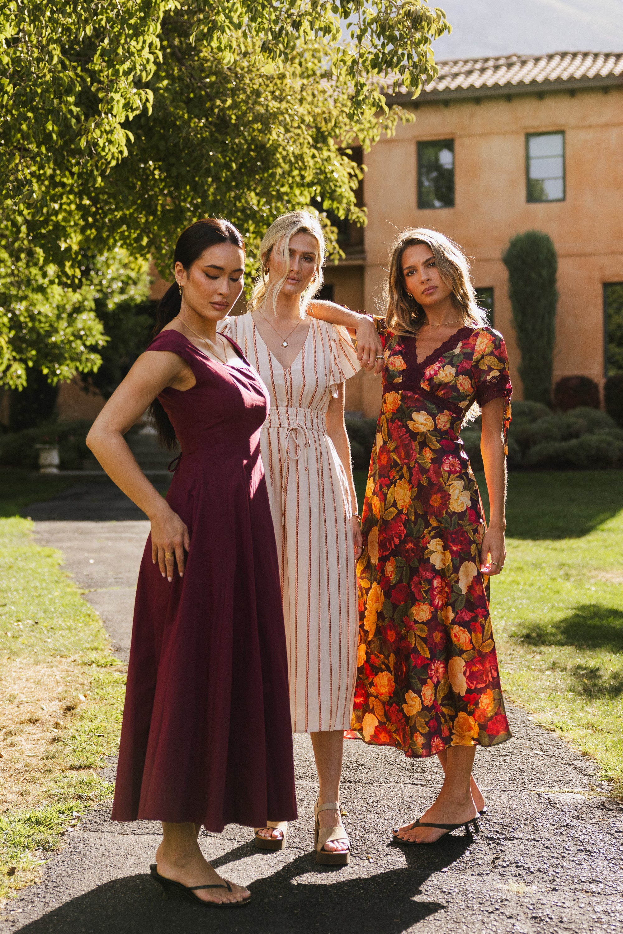 Colin Midi Dress in Burgundy - FINAL SALE - Image 2
