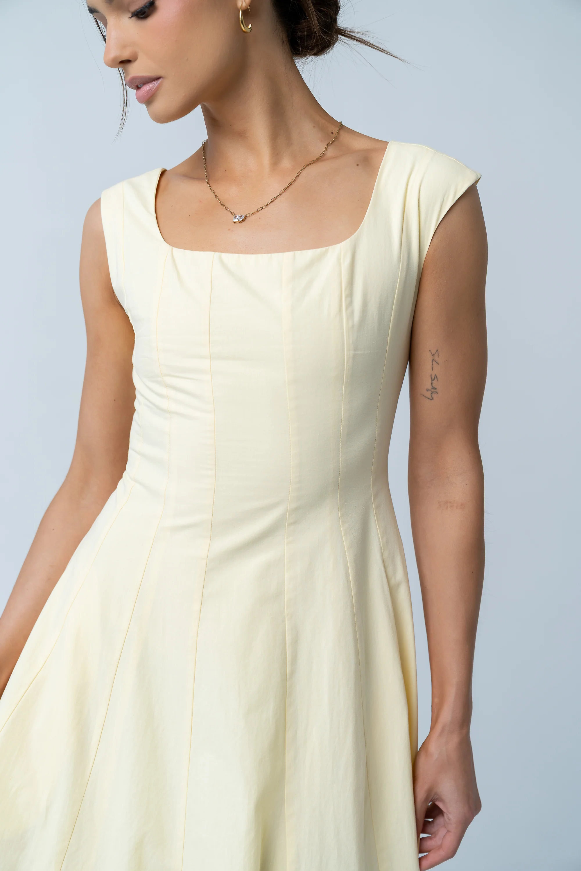 Colin Midi Dress in Butter Yellow - Image 12