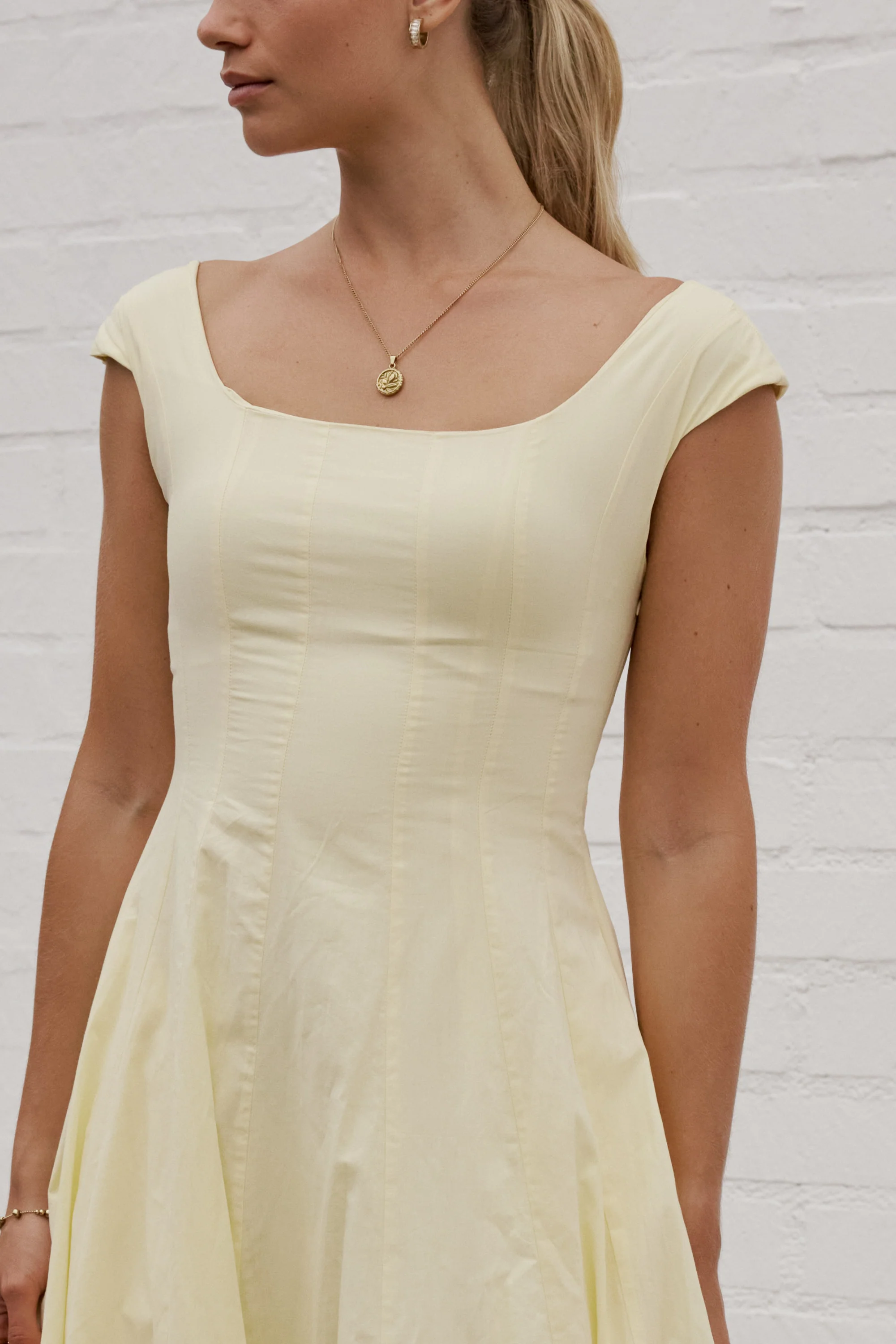 Colin Midi Dress in Butter Yellow - Image 6