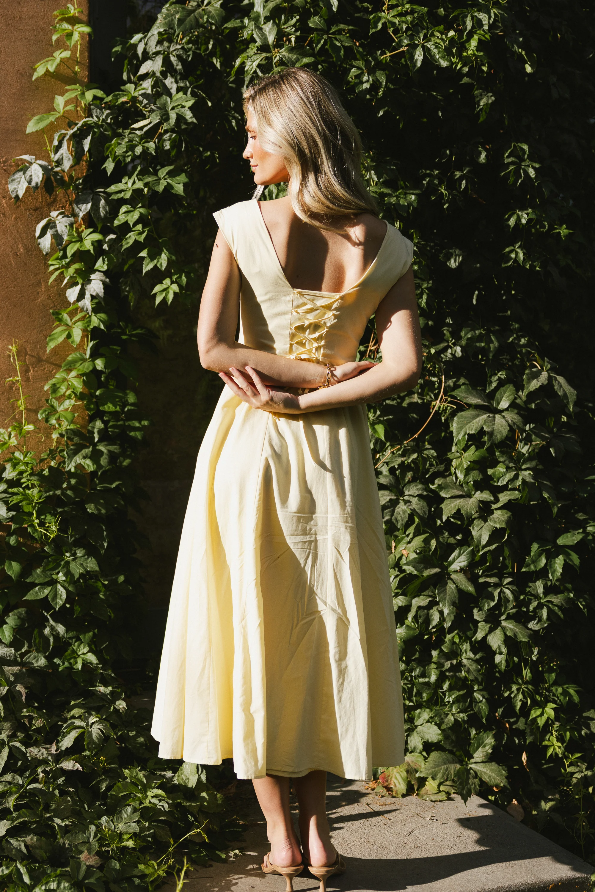 Colin Midi Dress in Butter Yellow - Image 7