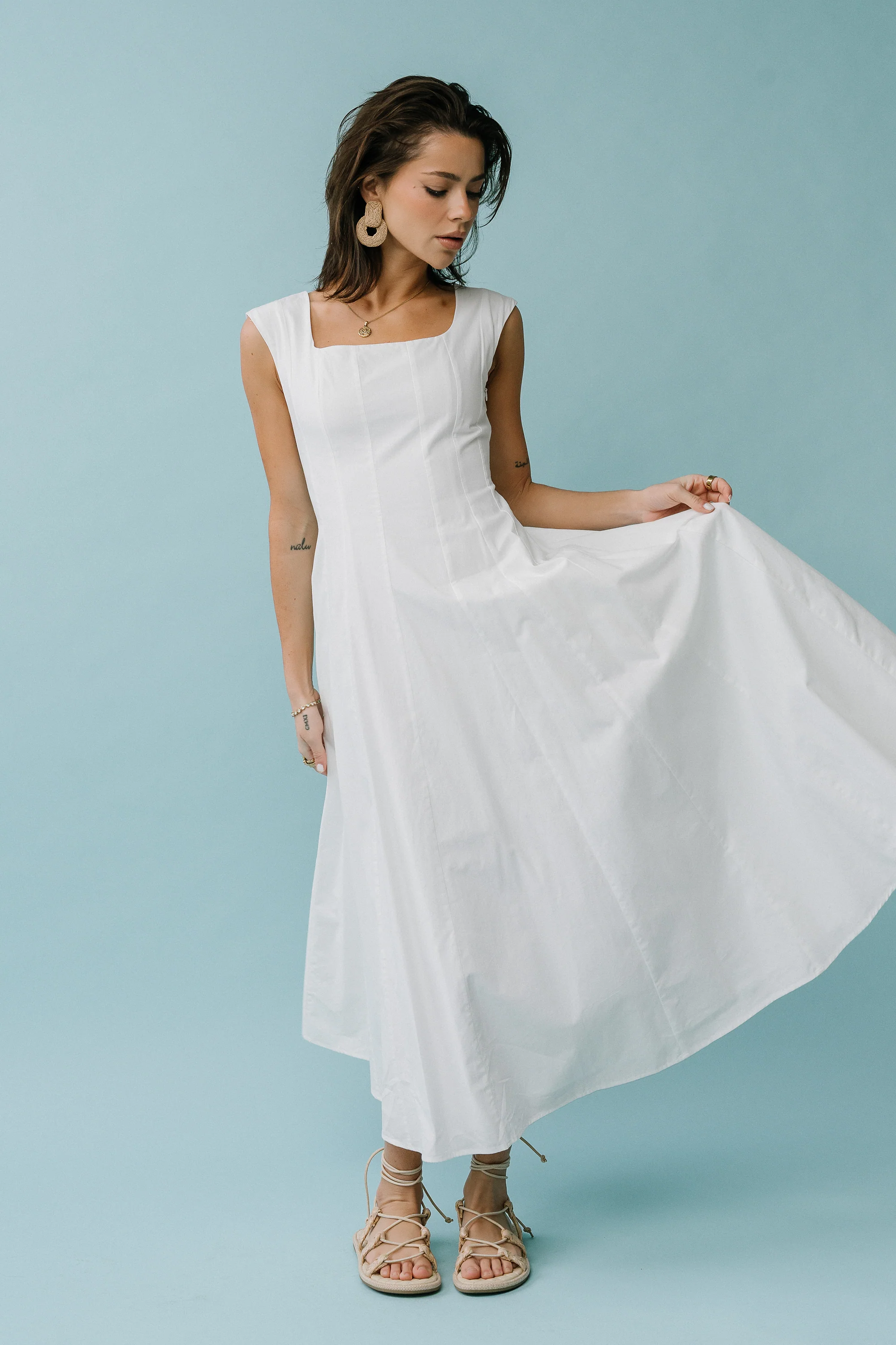 Colin Midi Dress in Cream - Image 2