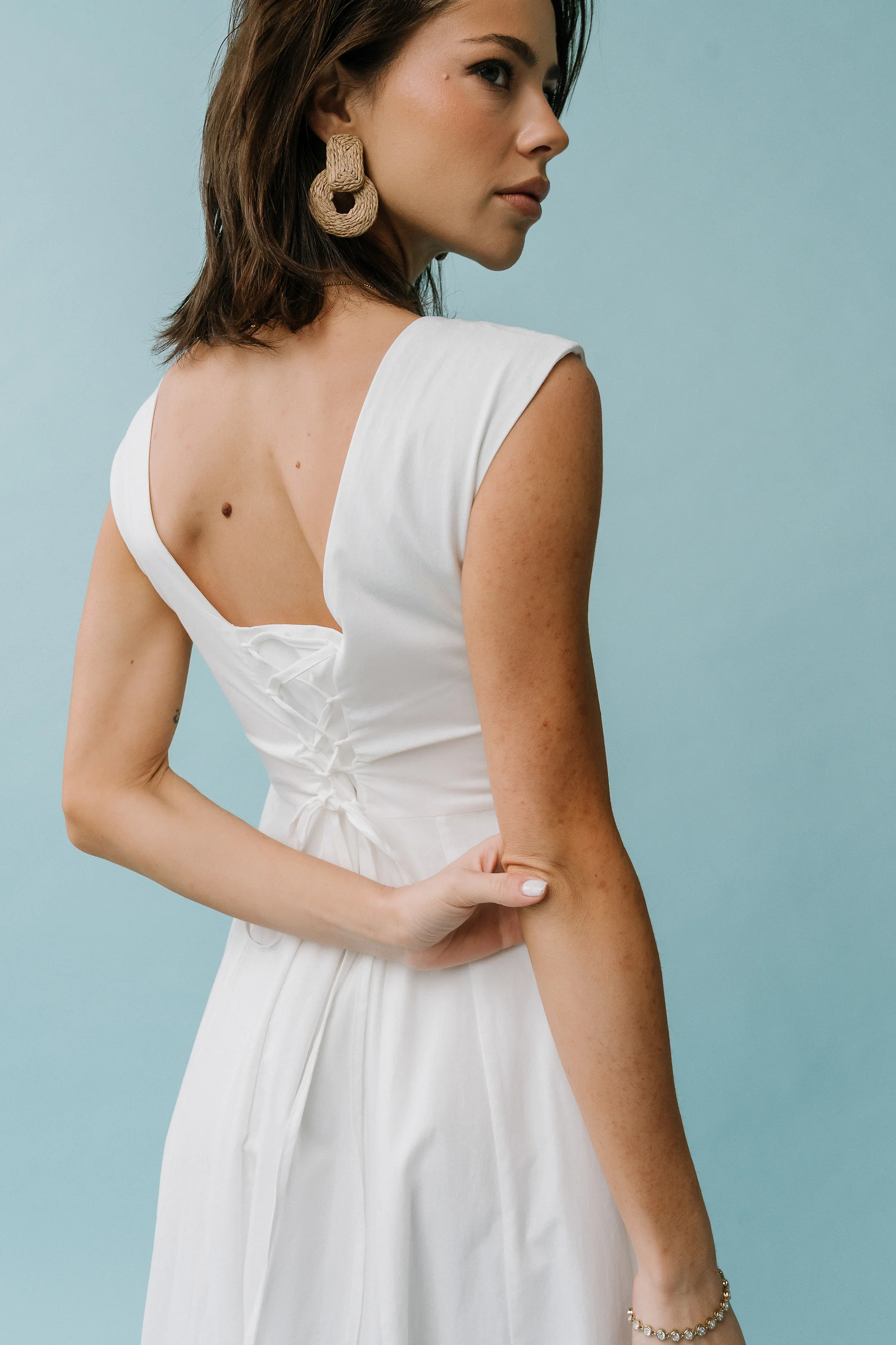 Colin Midi Dress in Cream - Image 9