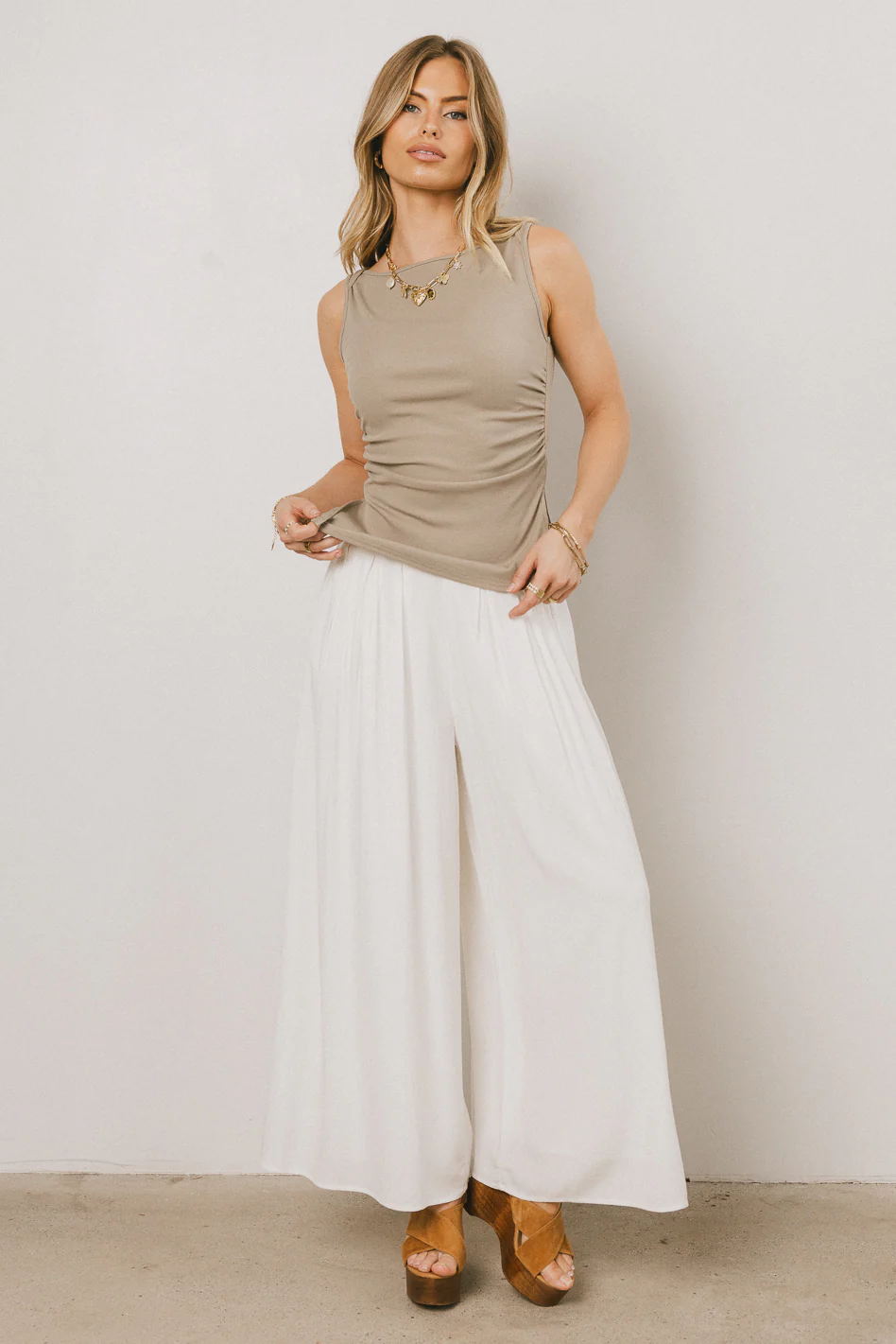 Collins Ribbed Top in Taupe - FINAL SALE - Image 2