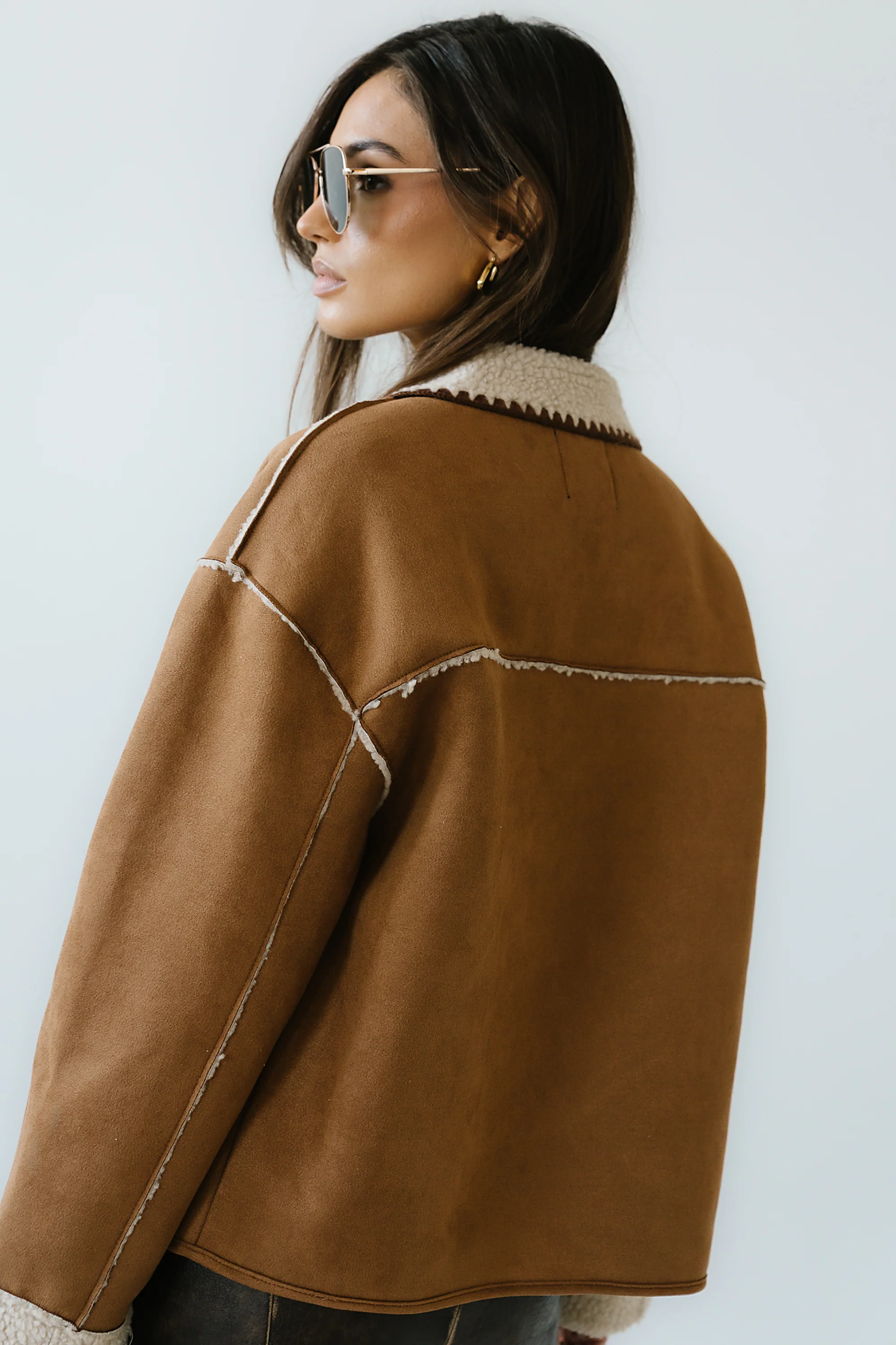 Collins Suede Jacket in Camel - FINAL SALE - Image 4