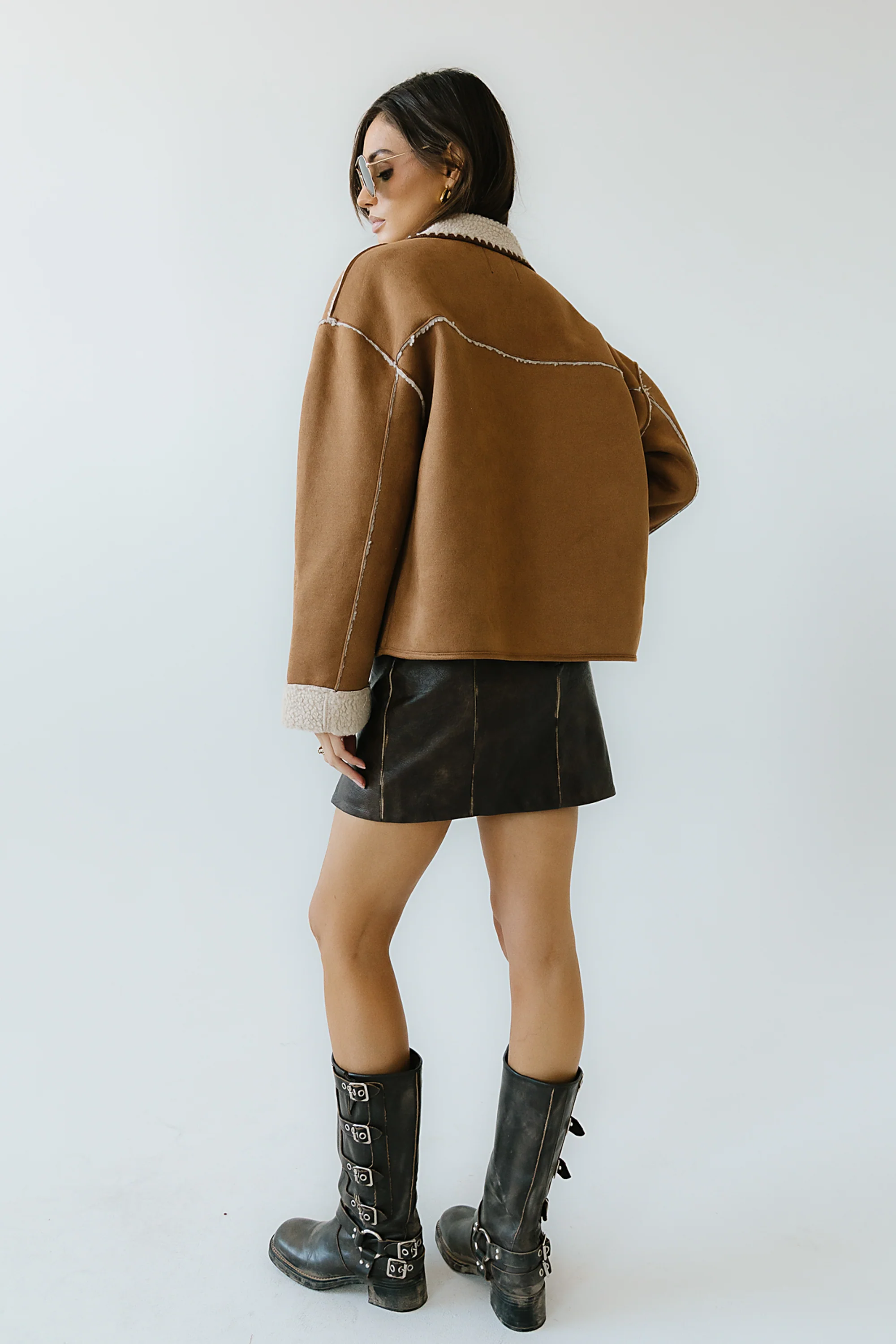 Collins Suede Jacket in Camel - FINAL SALE - Image 6