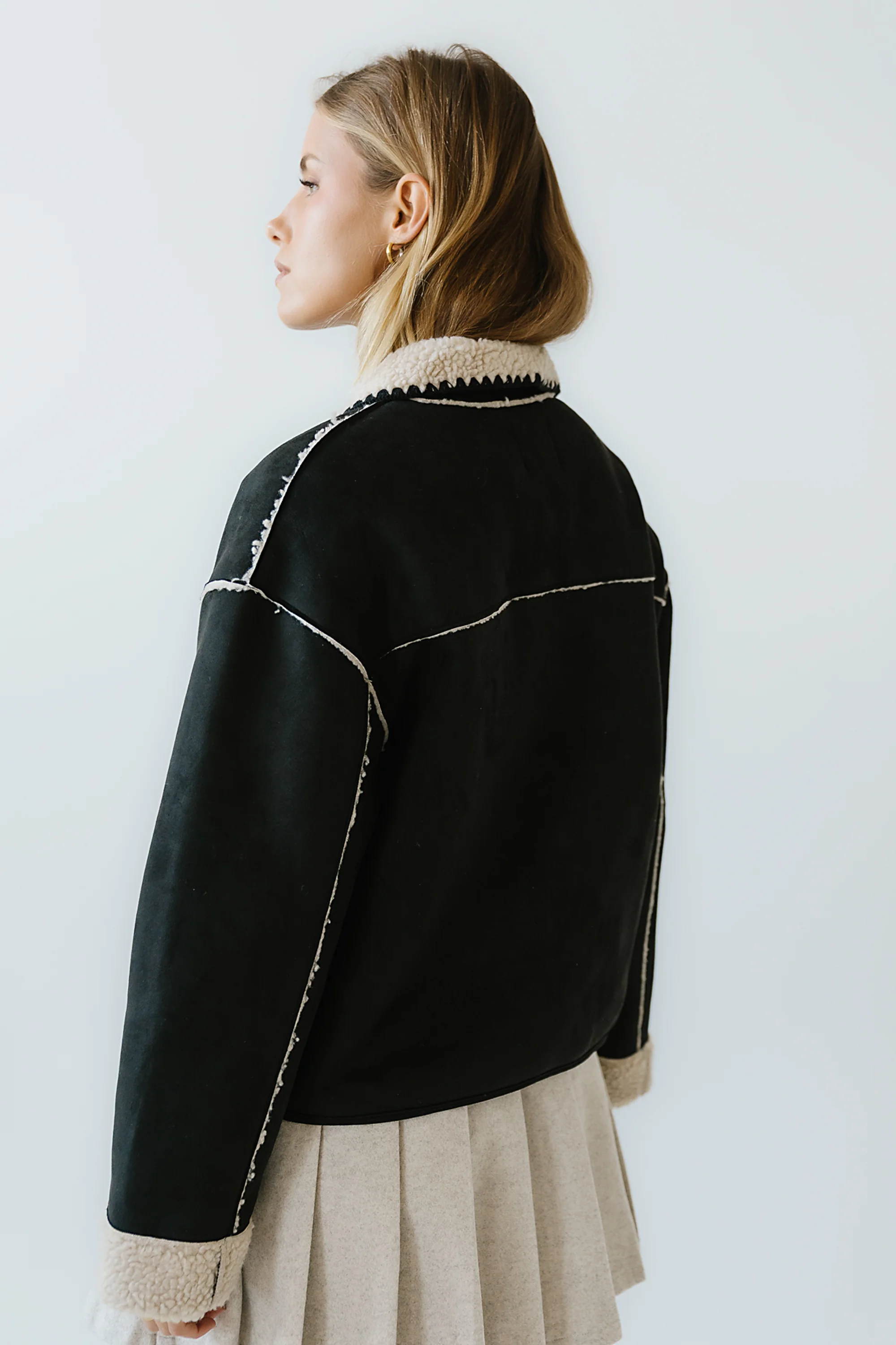 Collins Suede Jacket in Black - FINAL SALE - Image 2