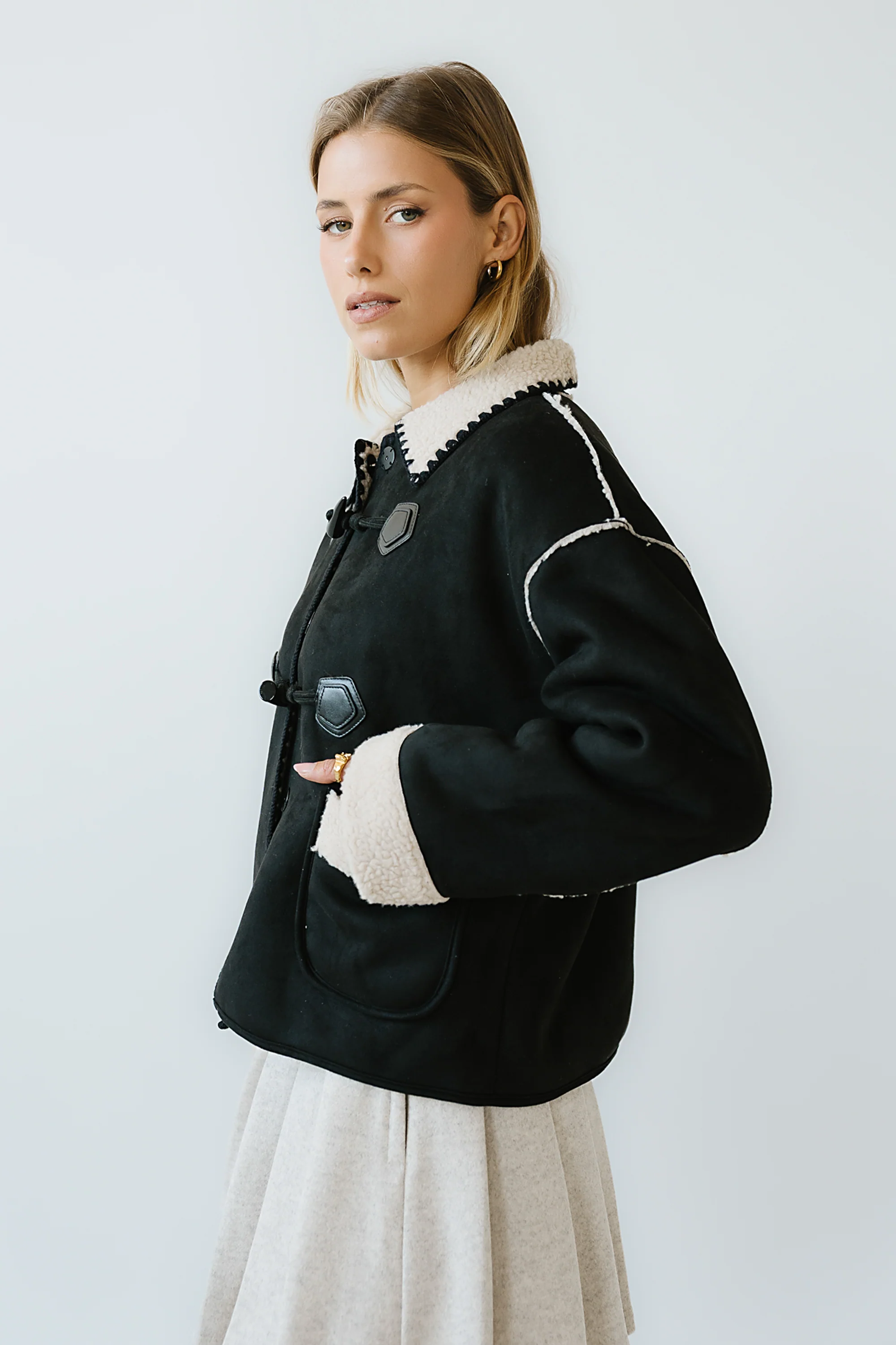Collins Suede Jacket in Black - FINAL SALE - Image 6