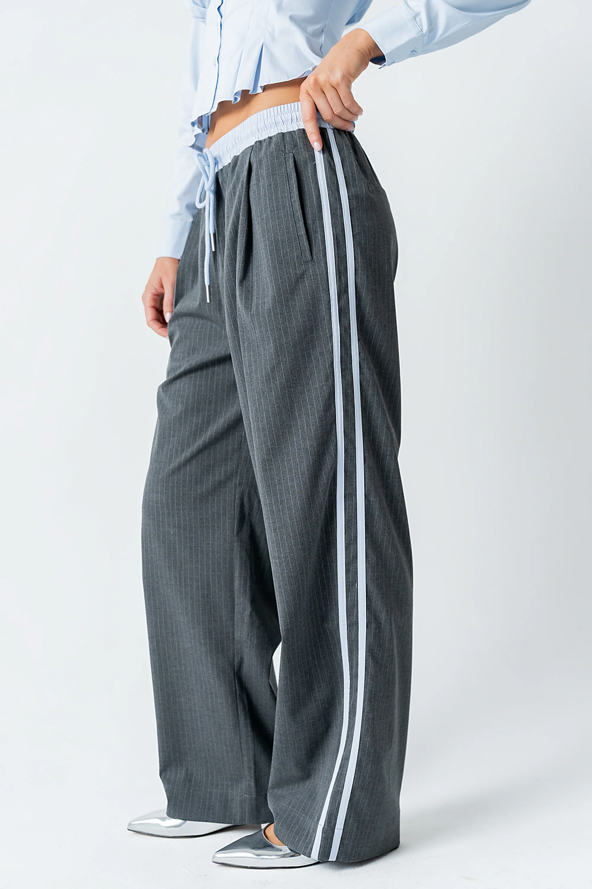 Connor Contrast Wide Leg Pants - Image 10