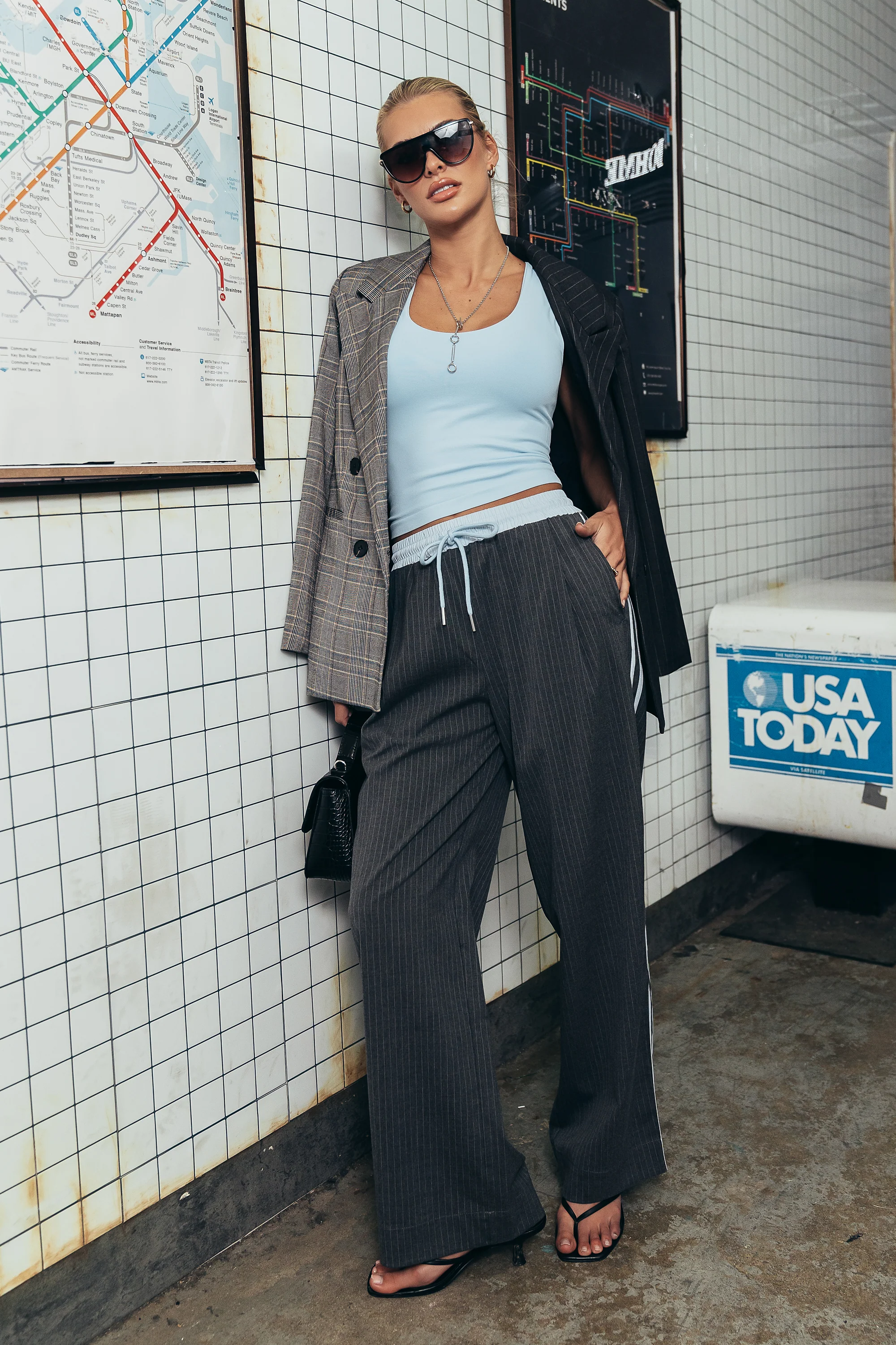 Connor Contrast Wide Leg Pants - Image 2