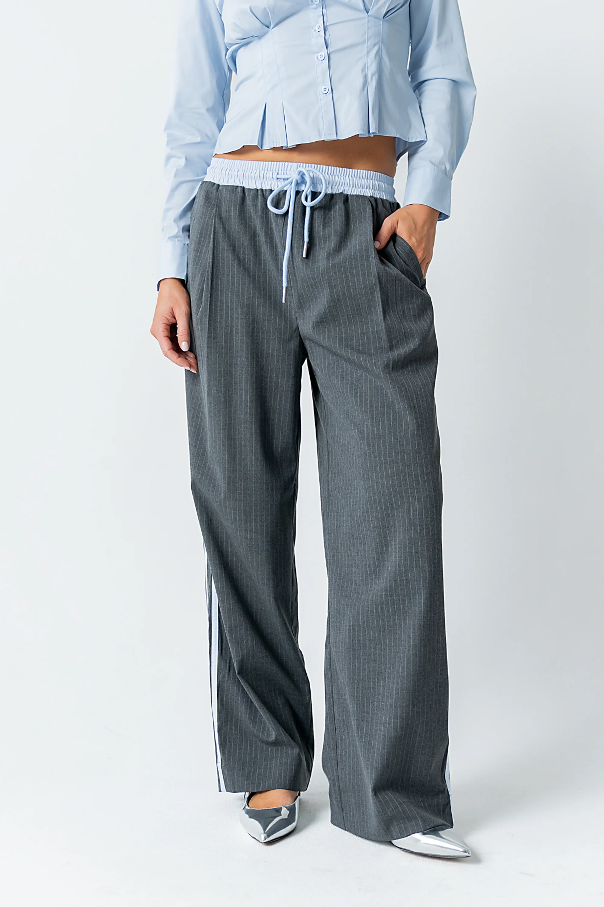 Connor Contrast Wide Leg Pants - Image 8