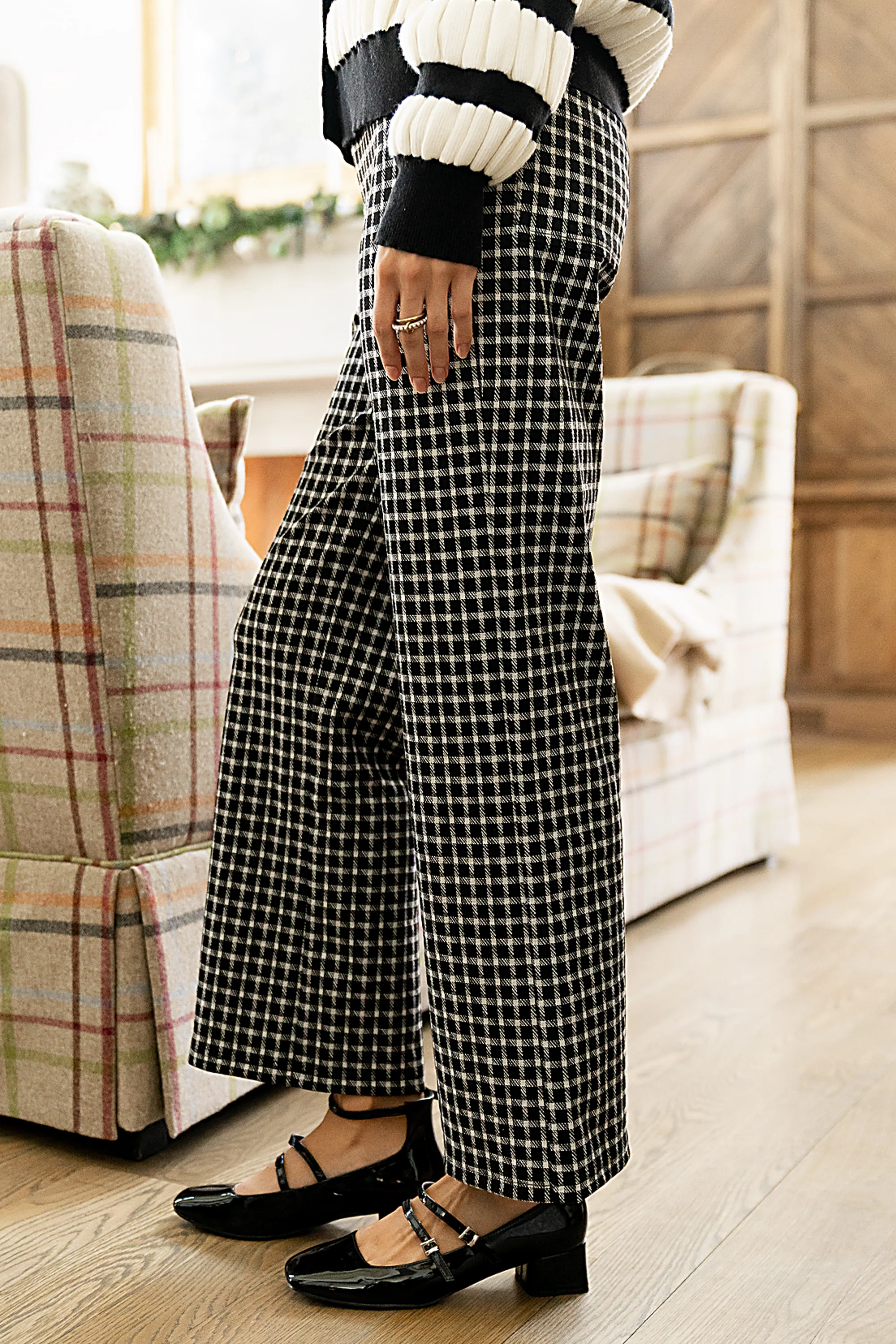 Constance Plaid Wide Leg Pants - FINAL SALE - Image 2