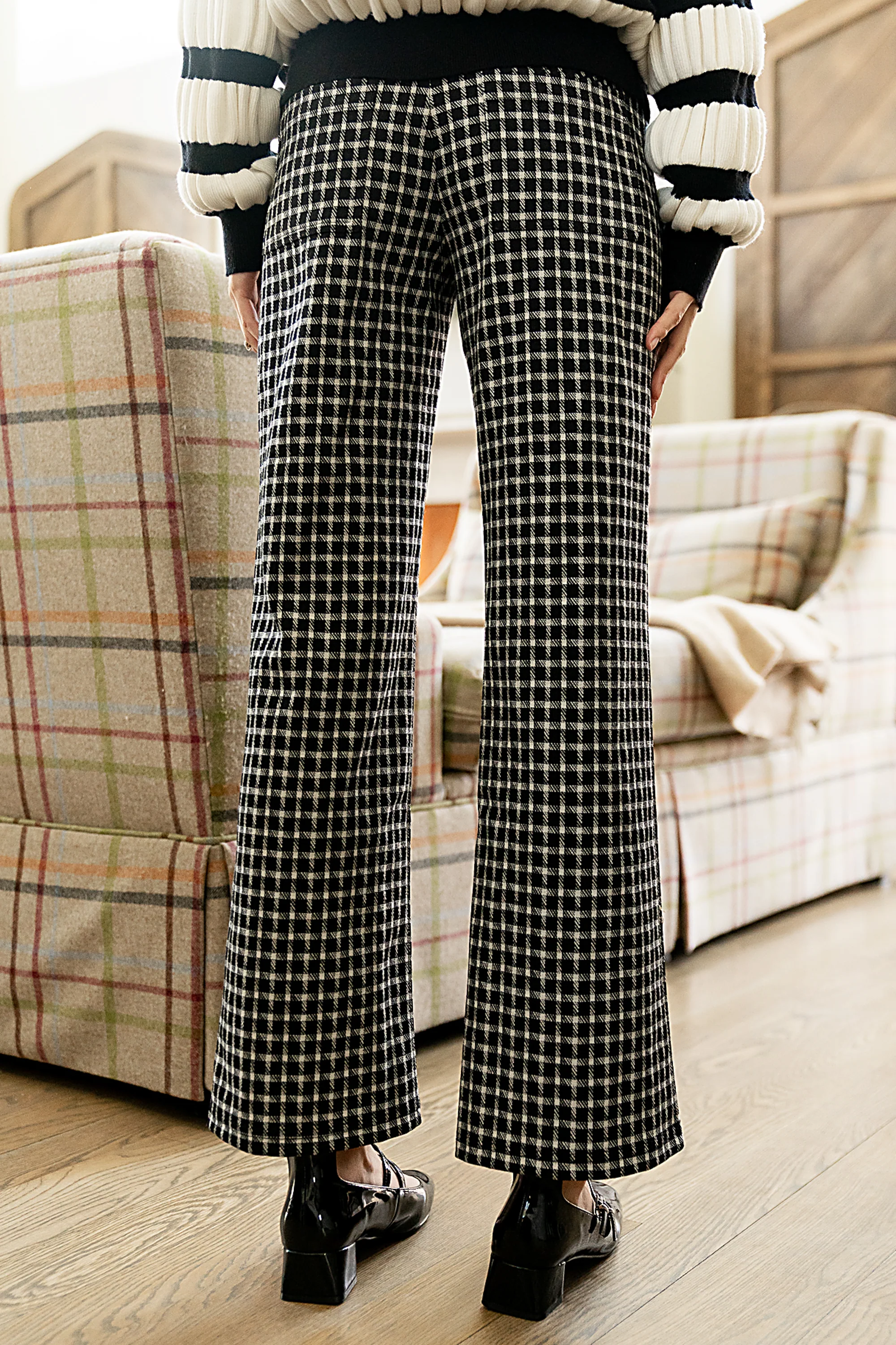 Constance Plaid Wide Leg Pants - FINAL SALE - Image 3