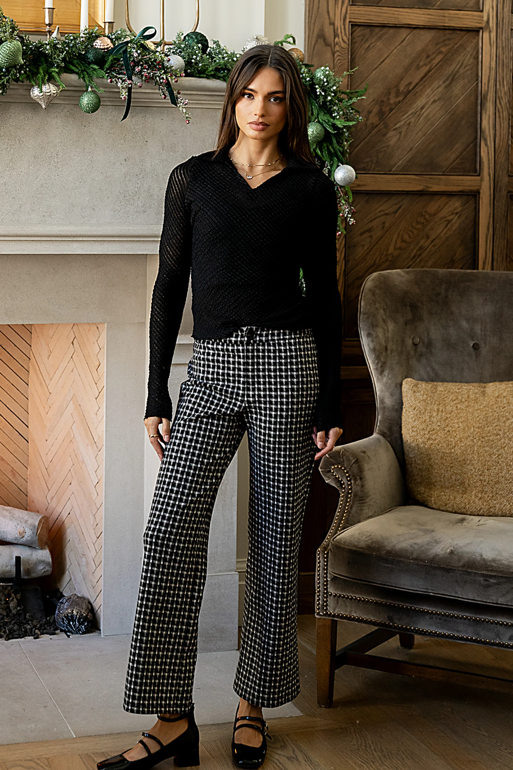Constance Plaid Wide Leg Pants - FINAL SALE - Image 6