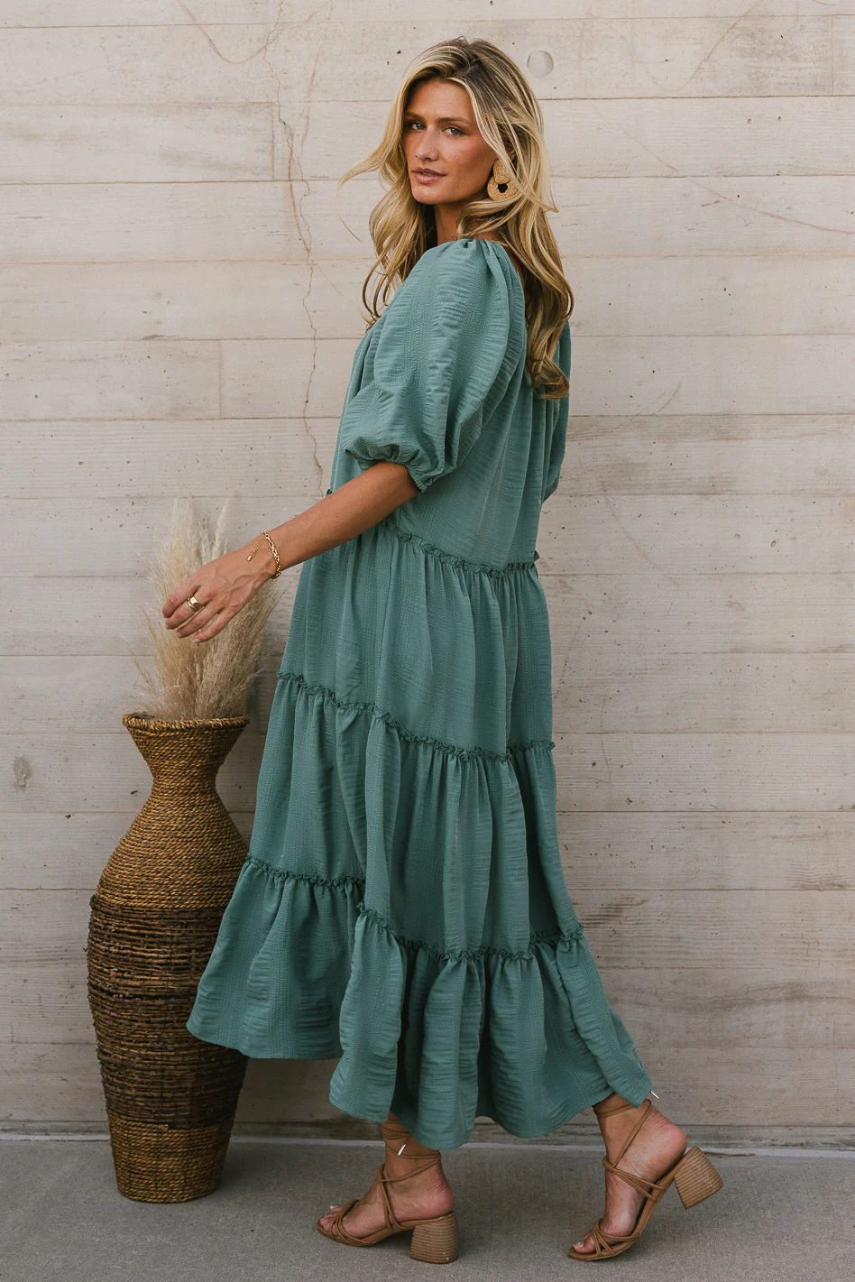 Corinne Tiered Maxi Dress in Blue - FINAL SALE - Image 4