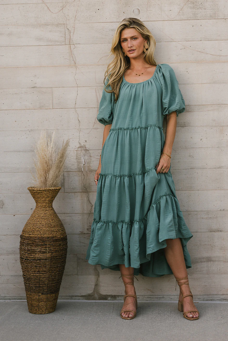 Corinne Tiered Maxi Dress in Blue - FINAL SALE - Image 5