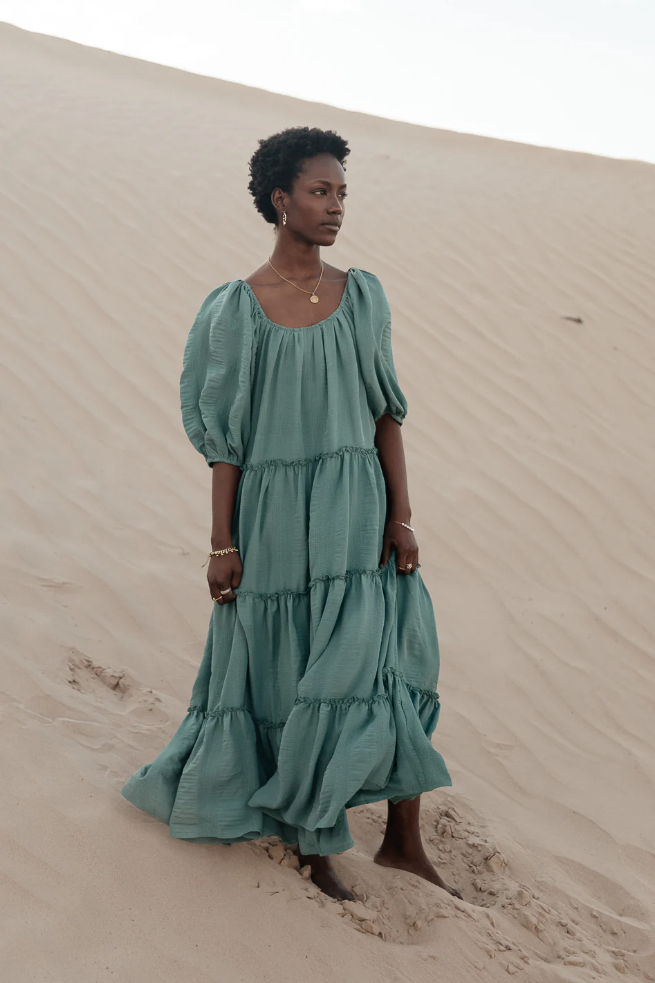 Corinne Tiered Maxi Dress in Blue - FINAL SALE - Image 6