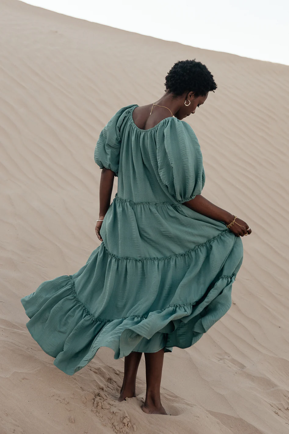 Corinne Tiered Maxi Dress in Blue - FINAL SALE - Image 7