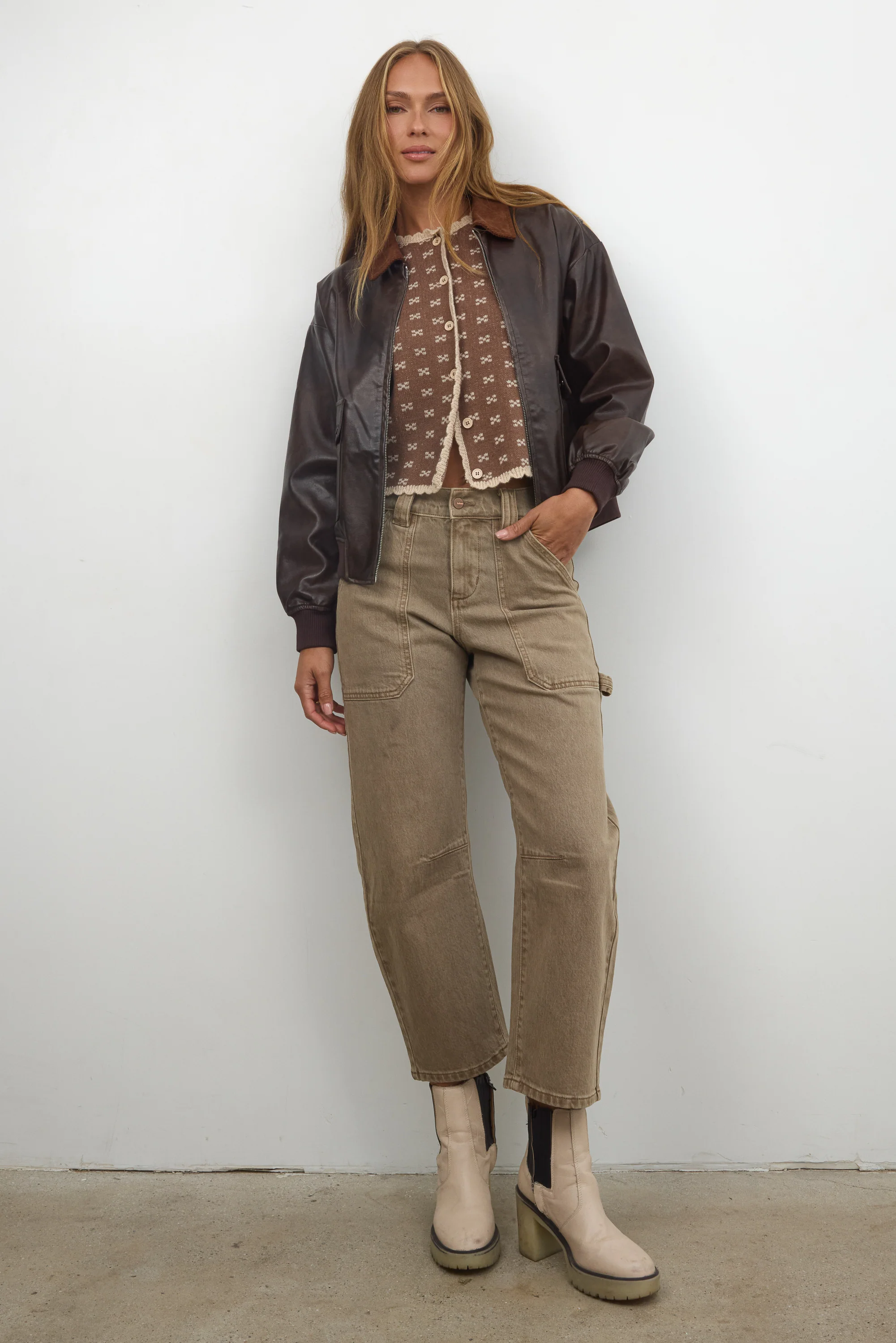 Courtney Scalloped Cardigan in Mocha - FINAL SALE - Image 4